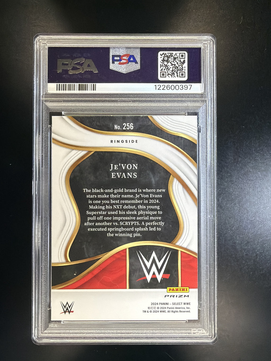 2024 Panini Select WWE #256 Je'Von Evans Green Flash Prizms PSA 10