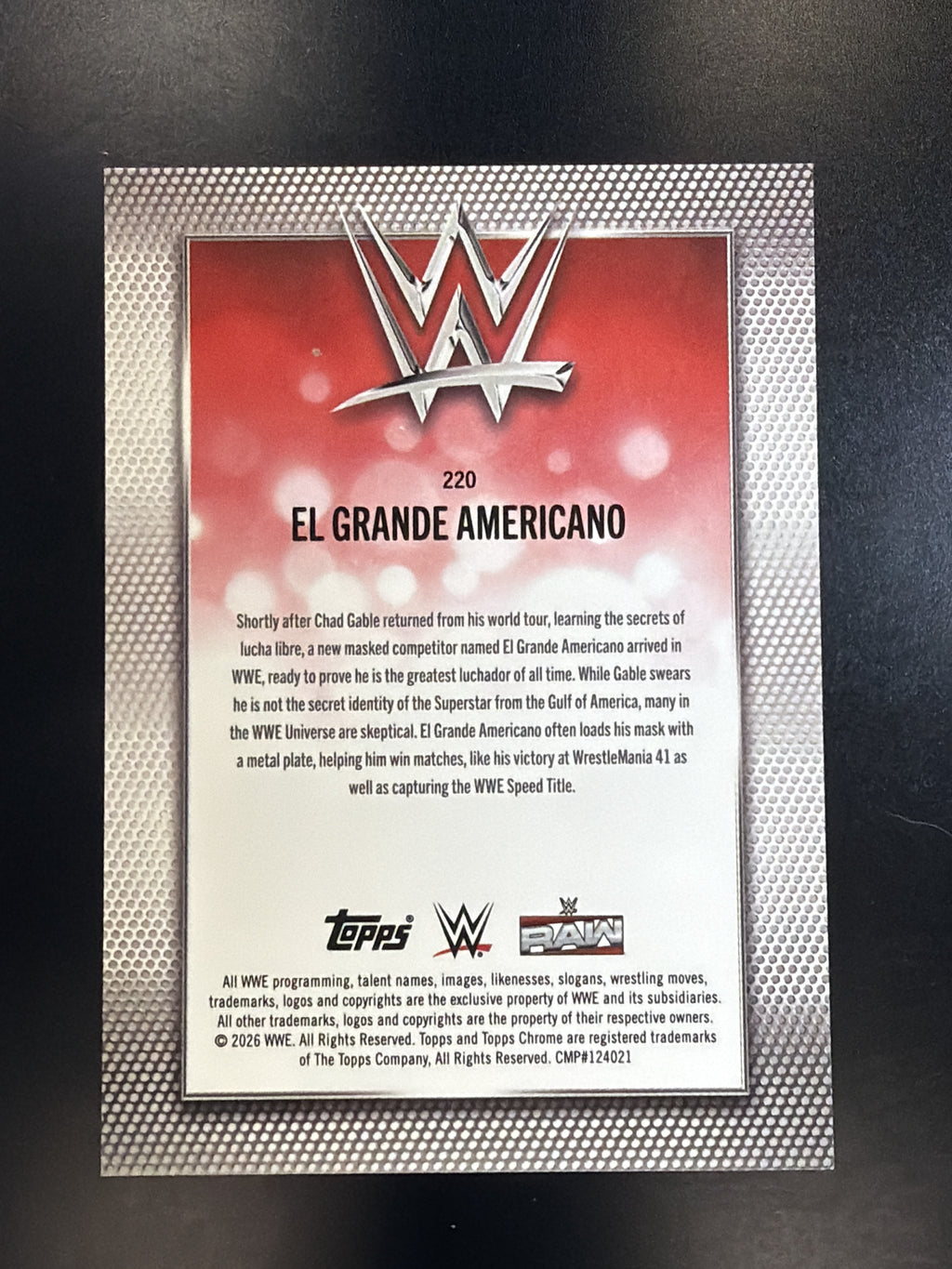 2026 Topps Chrome WWE #220 El Grande Americano