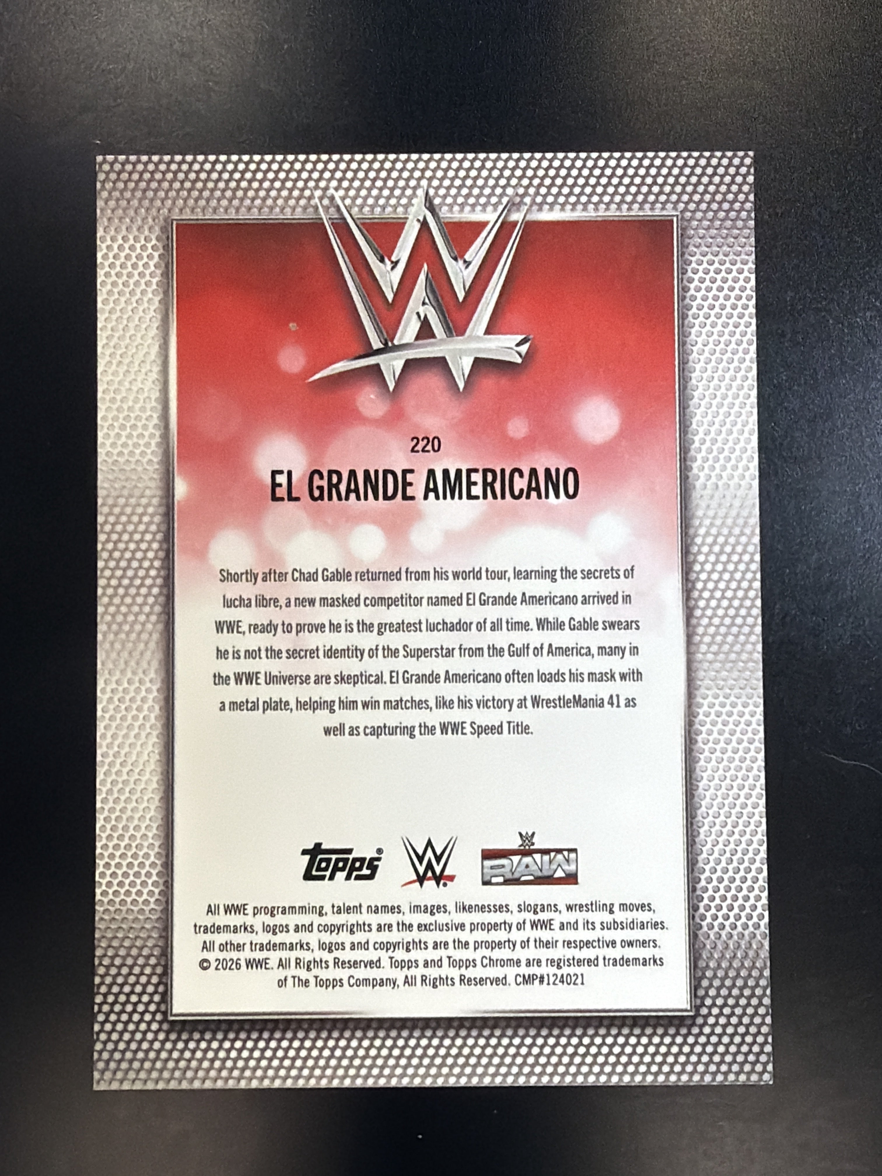 2026 Topps Chrome WWE #220 El Grande Americano