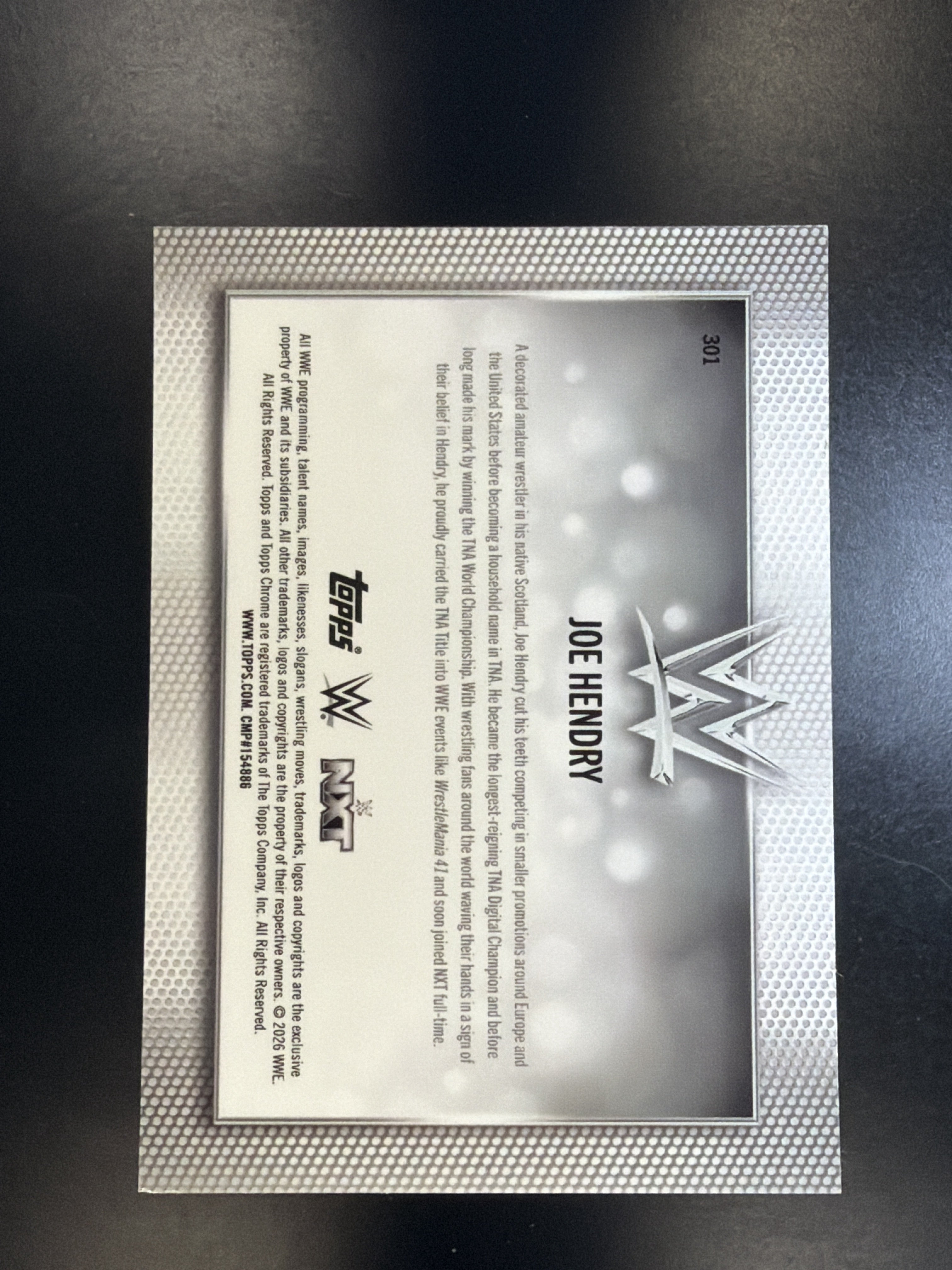 2026 Topps Chrome WWE #301 Joe Hendry