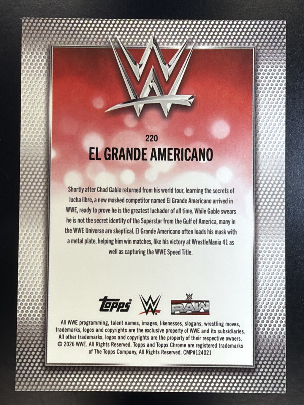 2026 Topps Chrome WWE #220 El Grande Americano