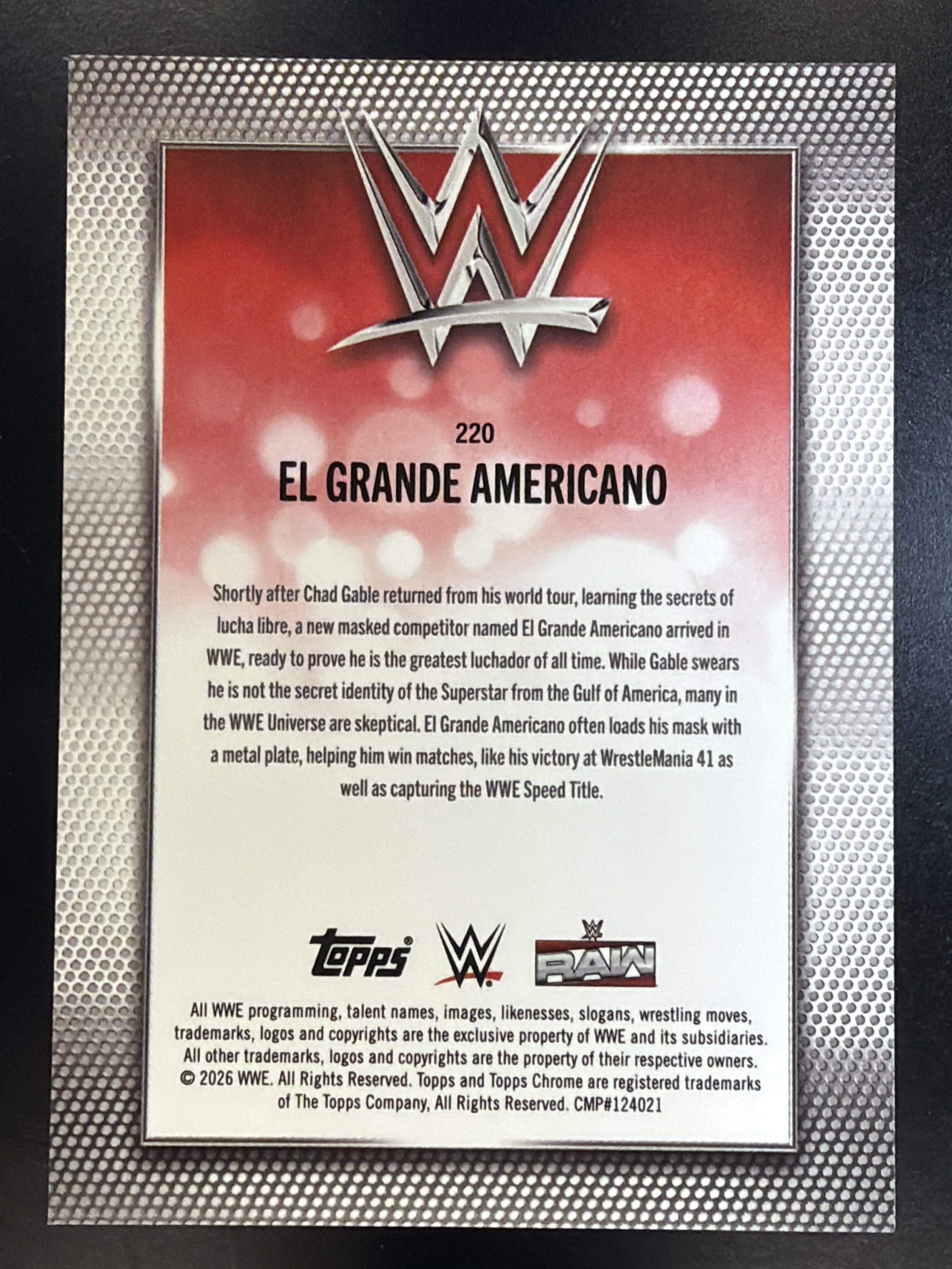2026 Topps Chrome WWE #220 El Grande Americano