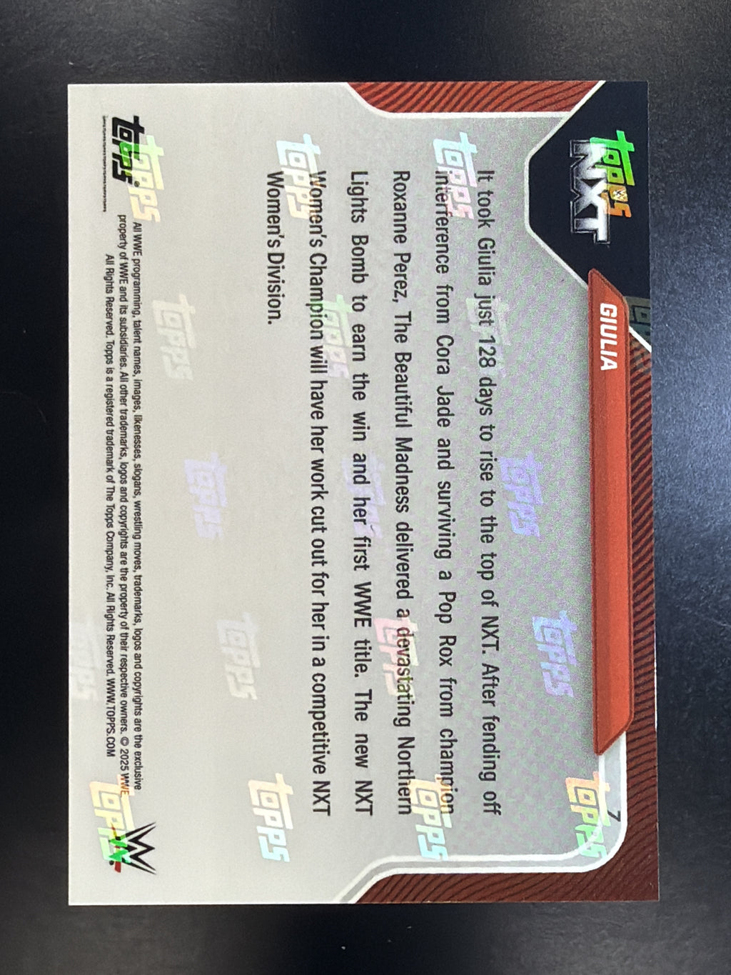 2025 Topps Now WWE #7 Giulia