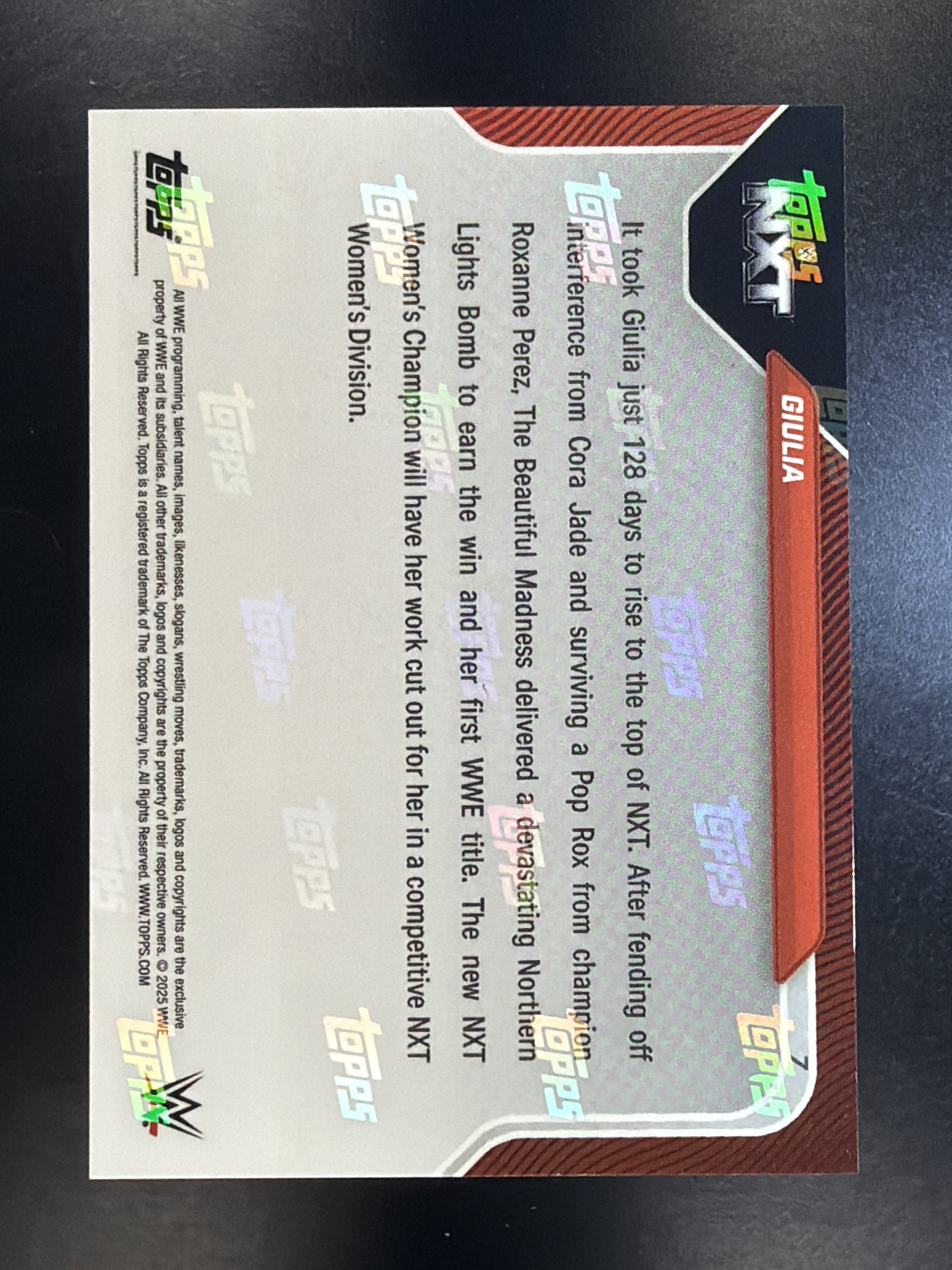 2025 Topps Now WWE #7 Giulia