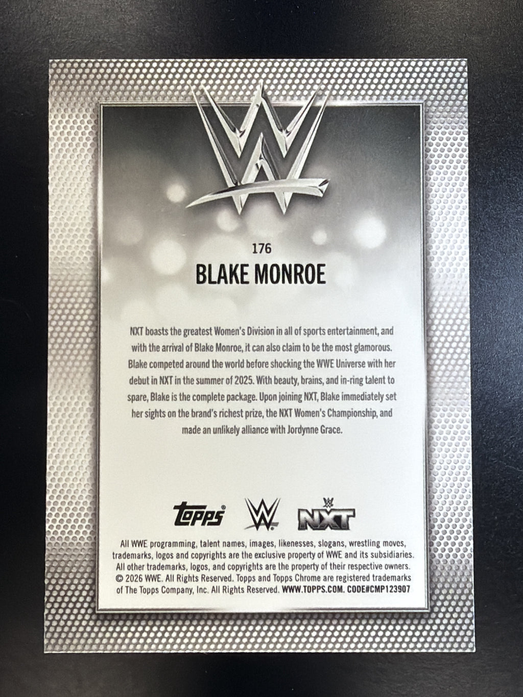 2026 Topps Chrome WWE #176 Blake Monroe Diamond Plate Refractor