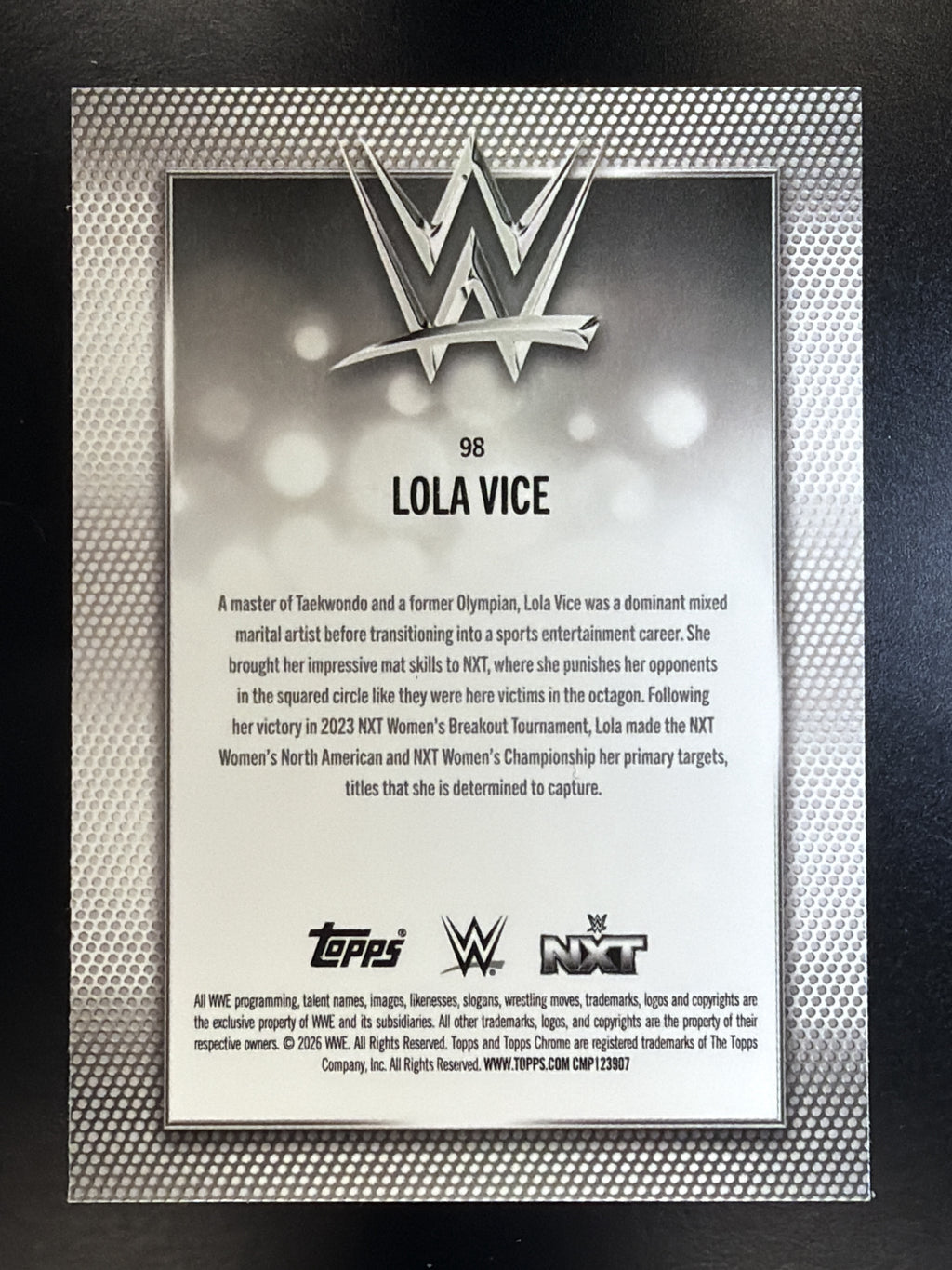 2026 Topps Chrome WWE #98 Lola Vice Diamond Plate Refractor