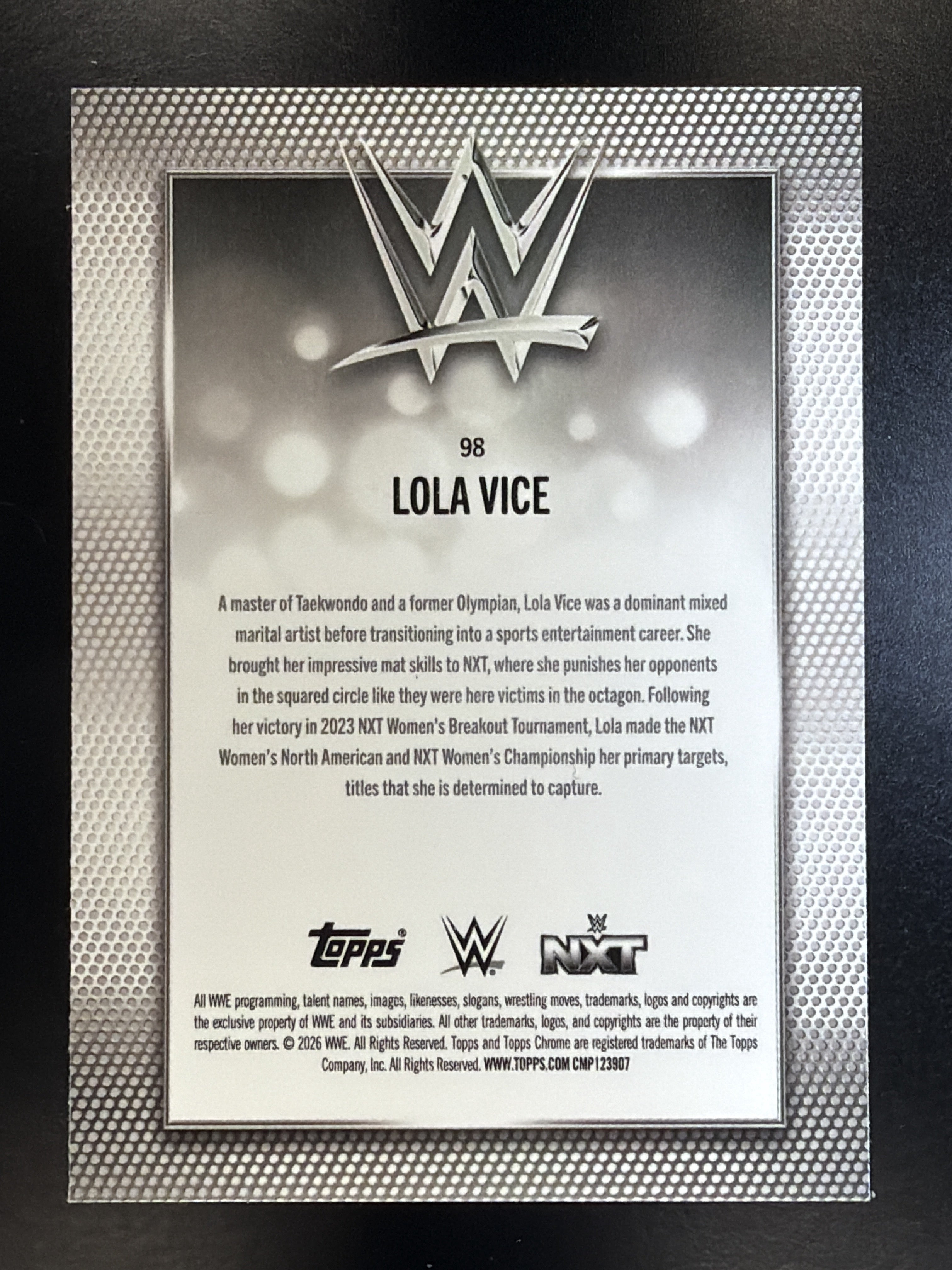 2026 Topps Chrome WWE #98 Lola Vice Diamond Plate Refractor