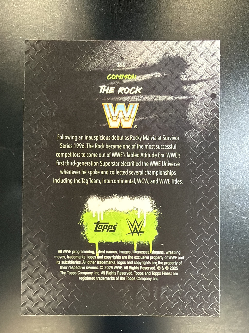 2025 Topps Finest WWE #100 The Rock Checkerboard