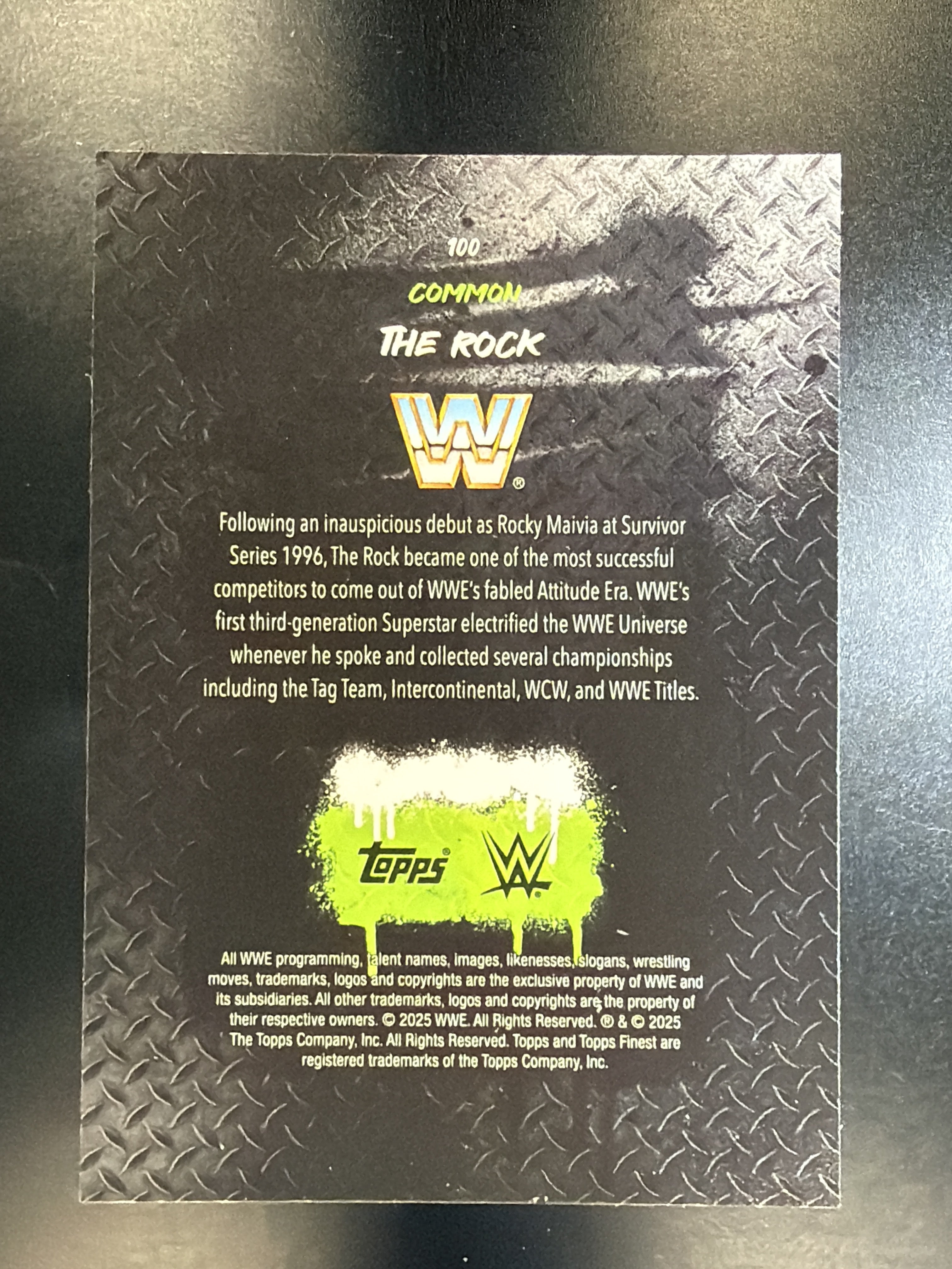 2025 Topps Finest WWE #100 The Rock Checkerboard