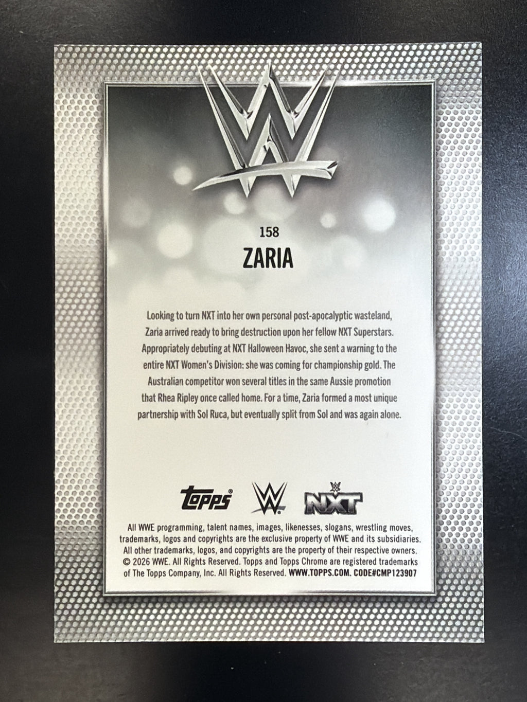 2026 Topps Chrome WWE #158 Zaria Prism Refractor
