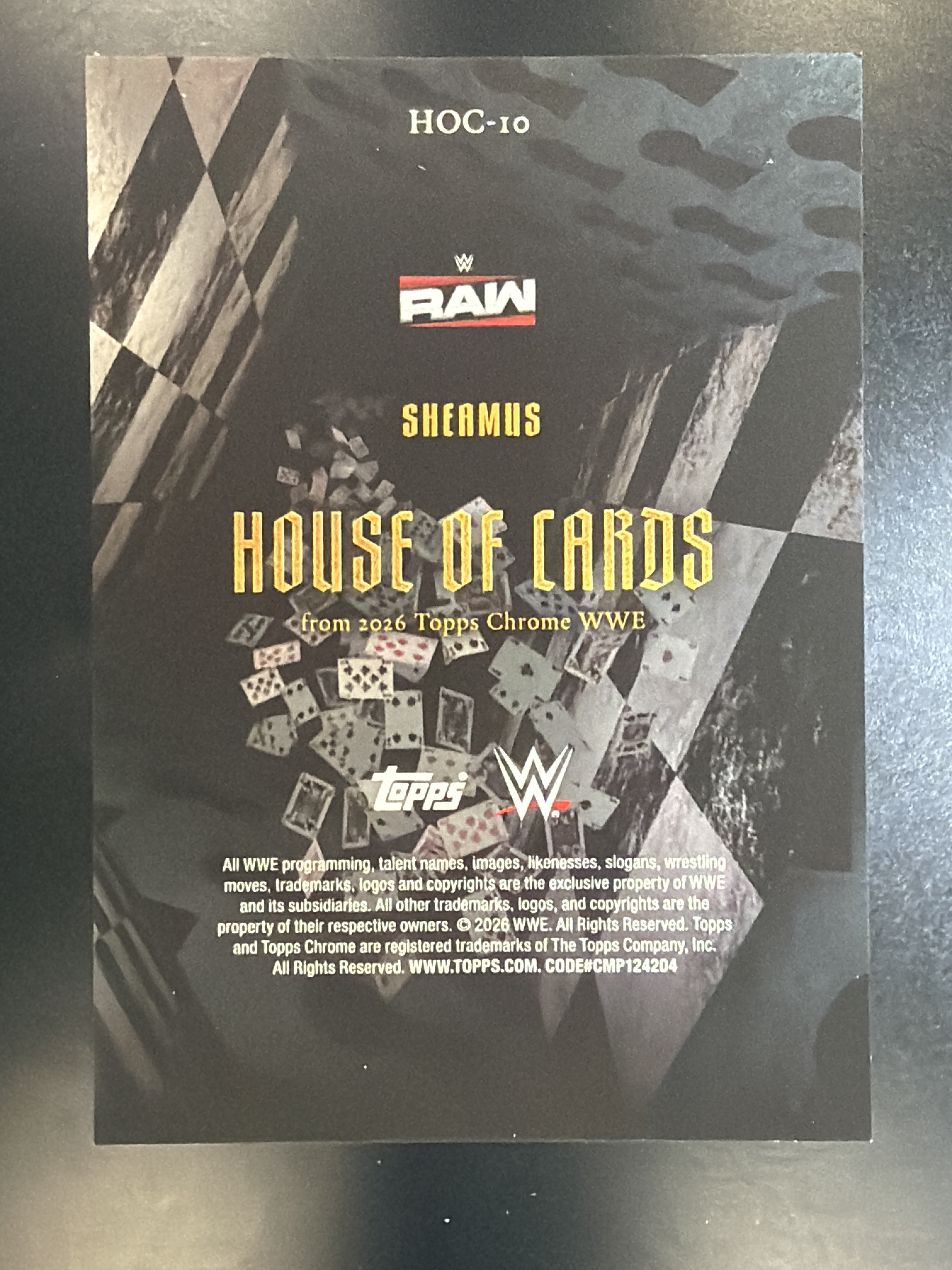 2026 Topps Chrome WWE #HOC-10 Sheamus House of Cards