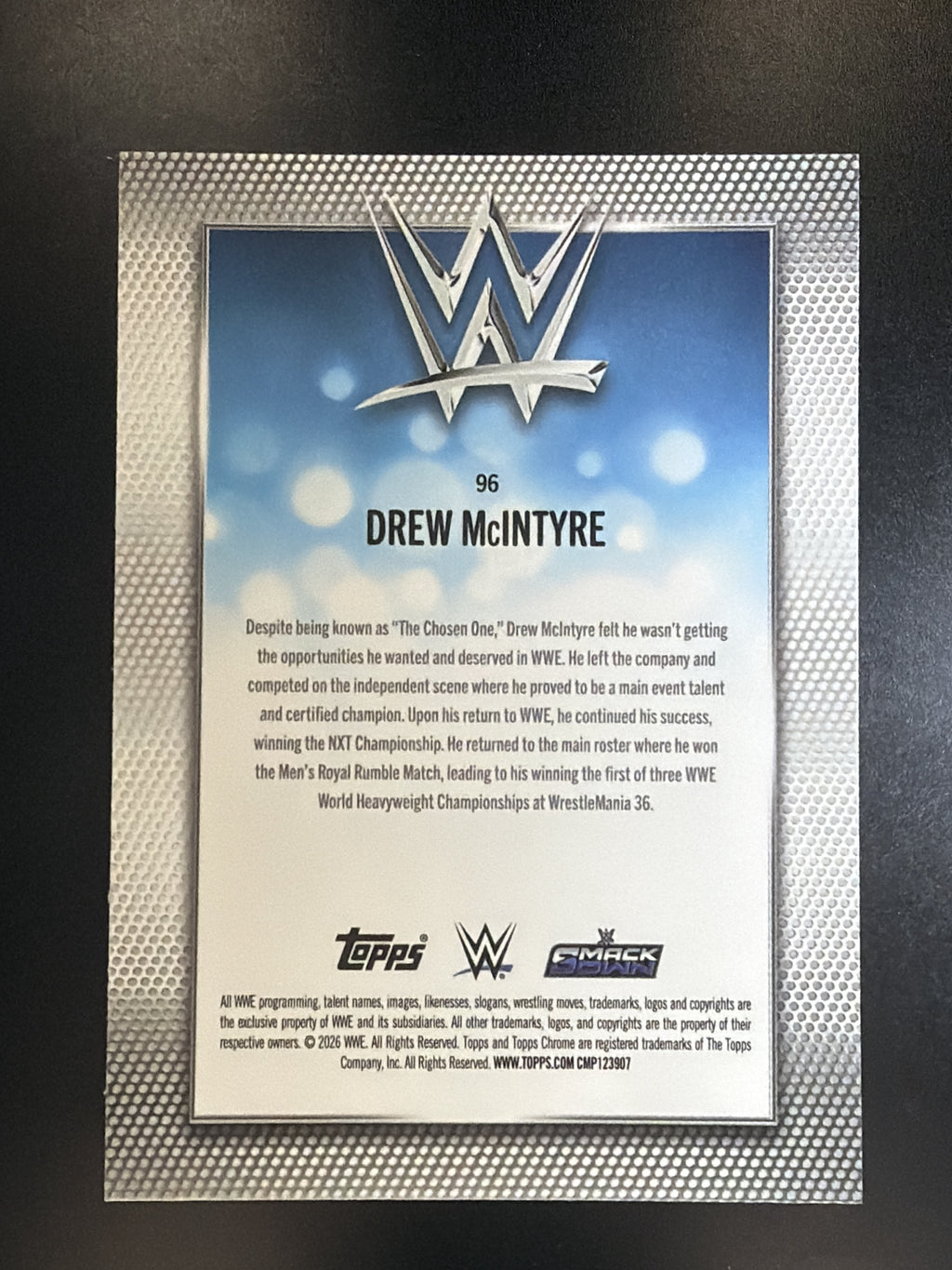 2026 Topps Chrome WWE #96 Drew McIntyre Prism Refractor