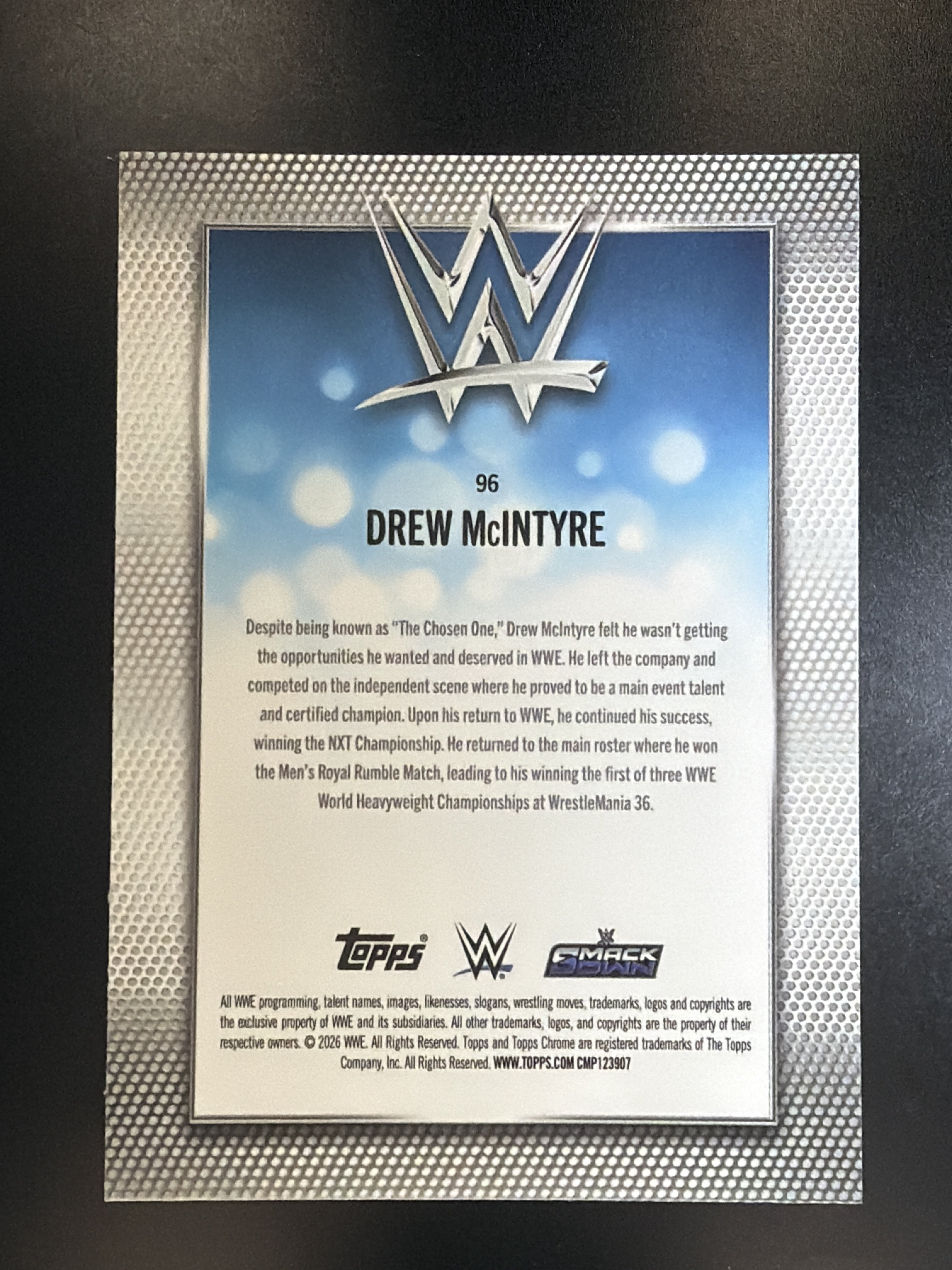 2026 Topps Chrome WWE #96 Drew McIntyre Prism Refractor