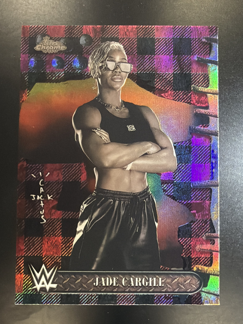 2025 Topps Chrome WWE x Cactus Jack #52 Jade Cargill Red And Black