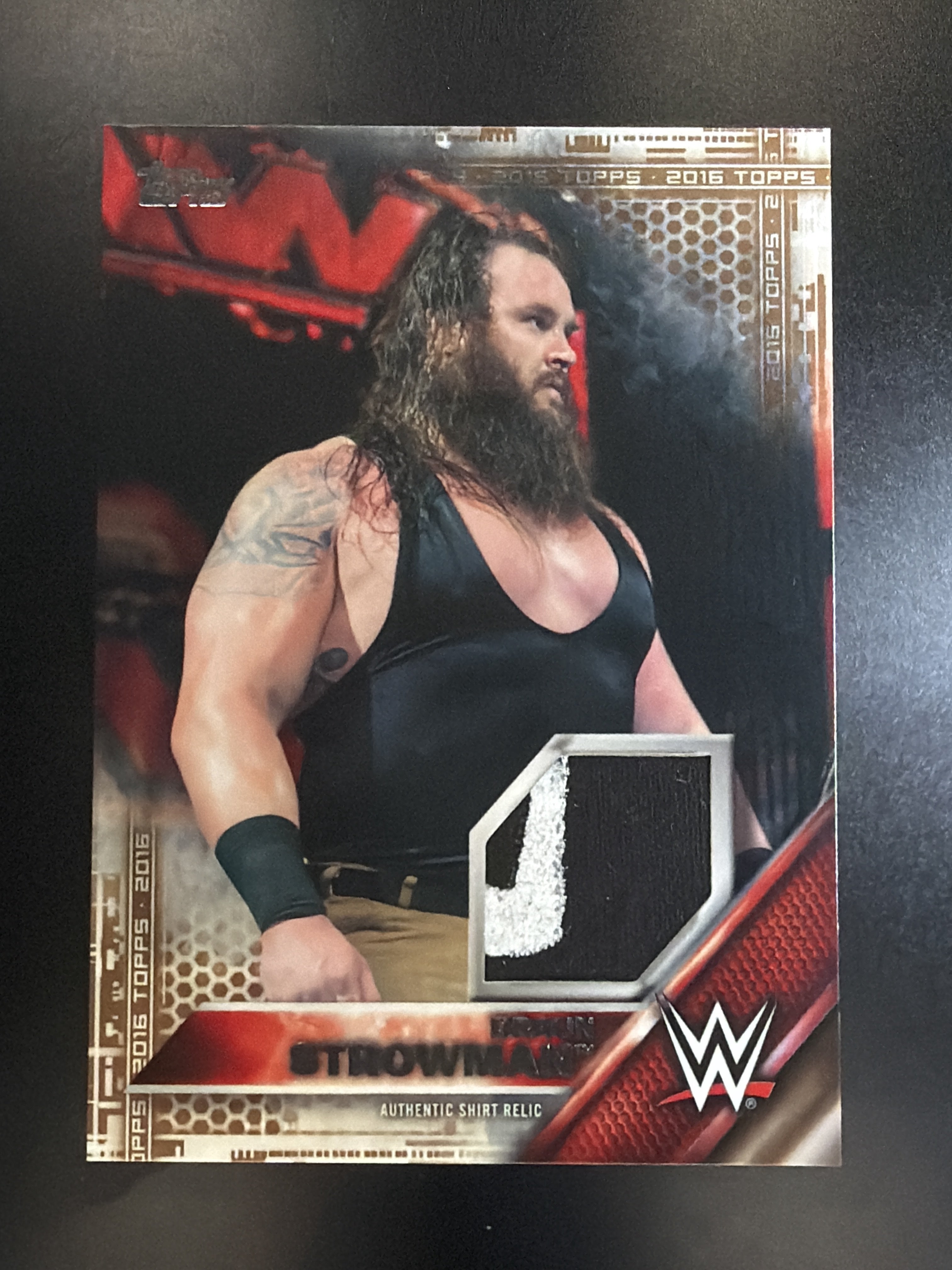 2016 Topps WWE Then Now Forever #NNO Braun Strowman Shirt Relic Bronze #/50