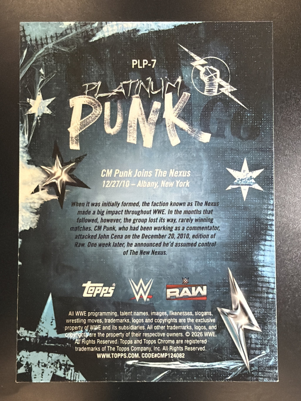 2026 Topps Chrome WWE #PLP-7 CM Punk Platinum Punk