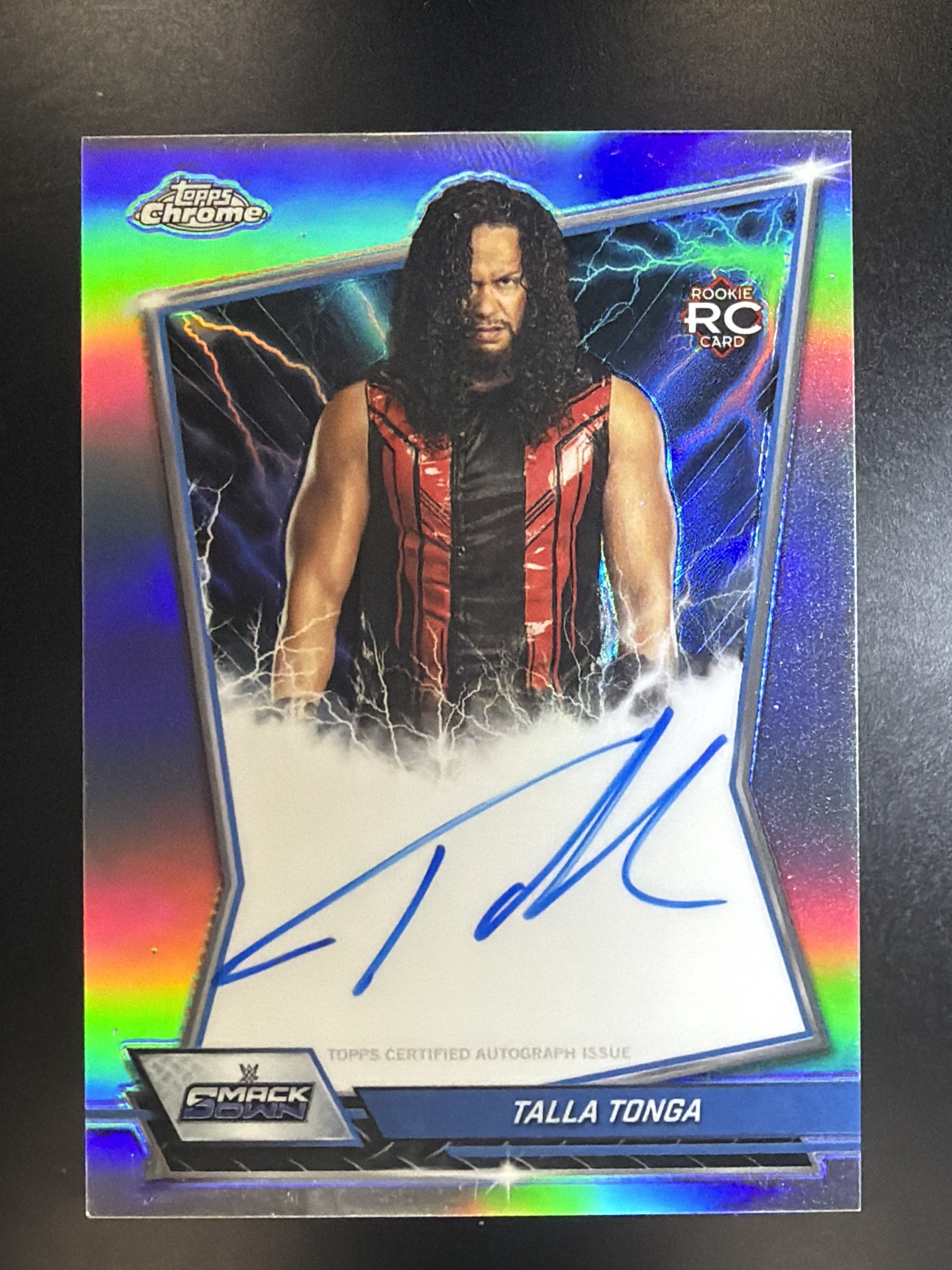 2026 Topps Chrome WWE #BBA-TAL Tala Tonga Blue Brand Autographs Refractor