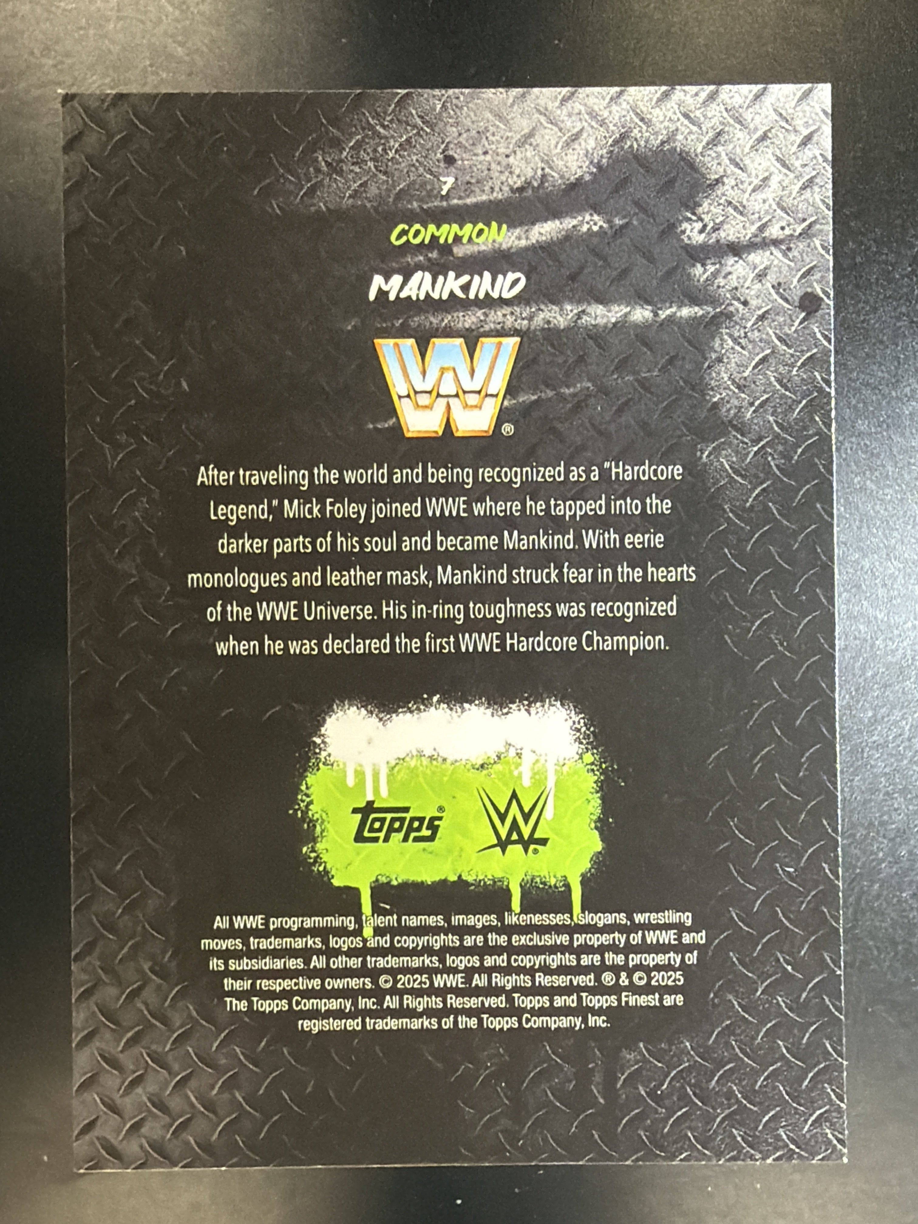 2025 Topps Finest WWE #7 Mankind Checkerboard