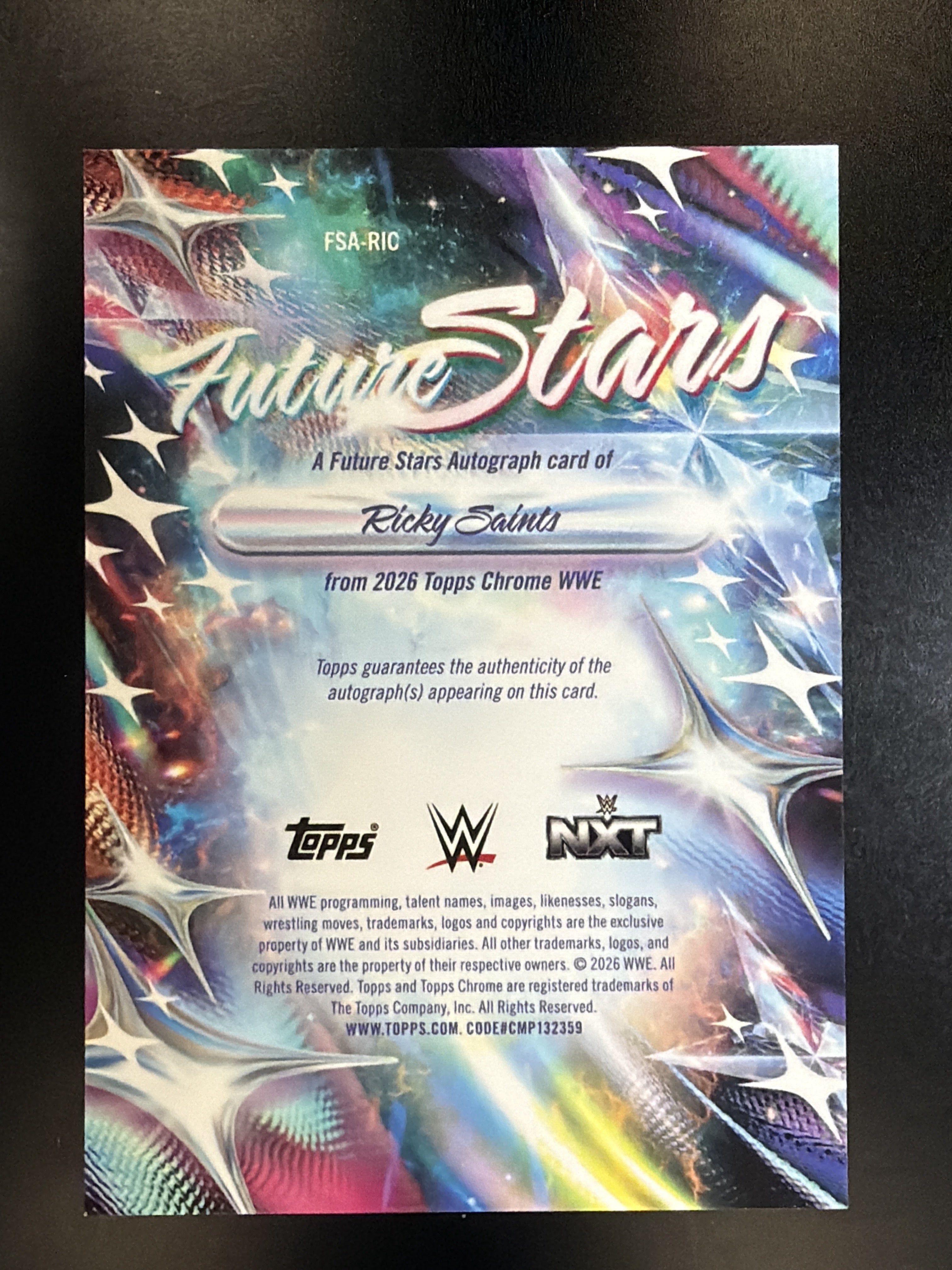 2026 Topps Chrome WWE #FSA-RIC Ricky Saints Future Stars Autographs