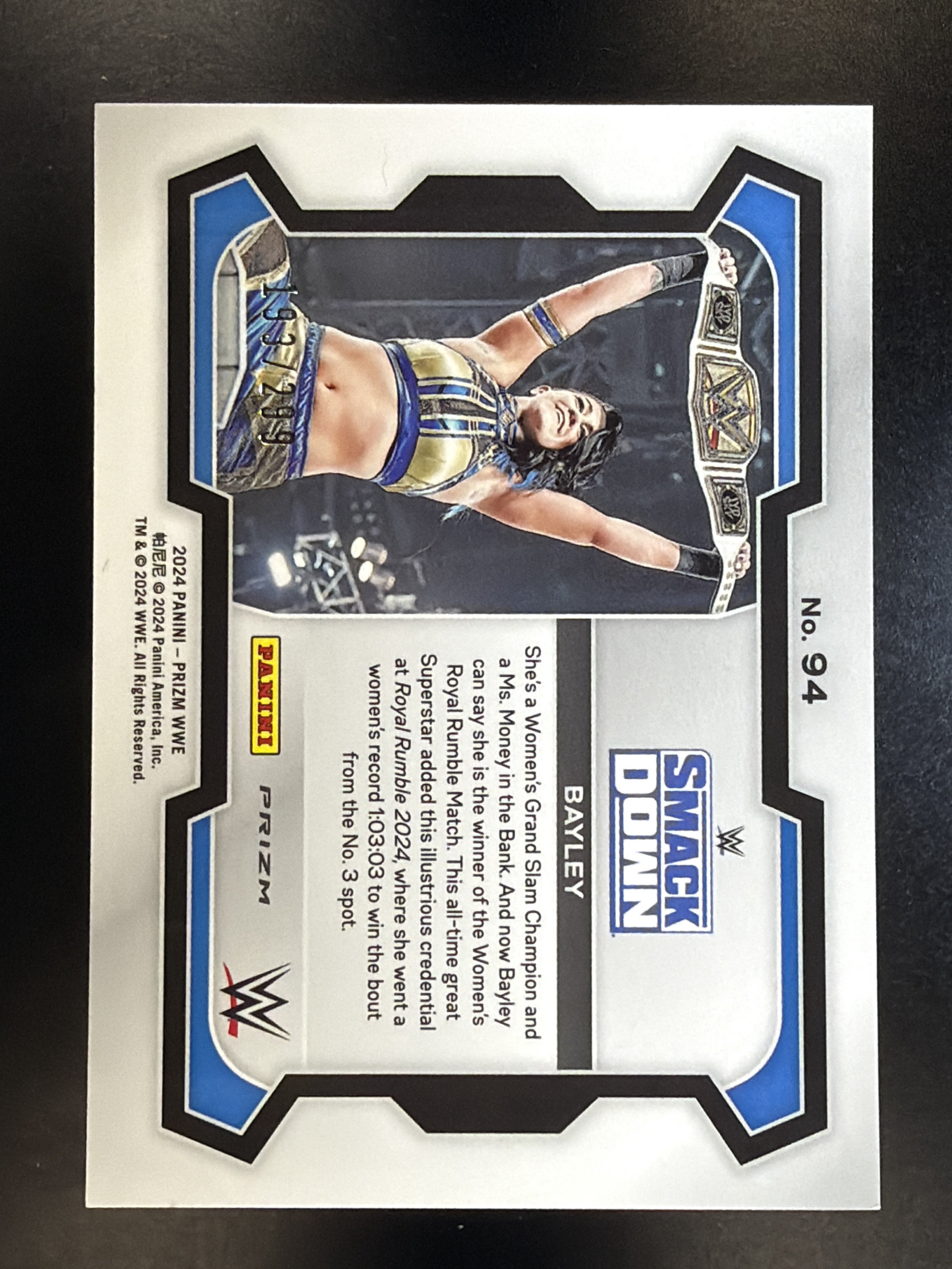 2024 Panini Prizm WWE #94 Bayley Red Prizms #/299