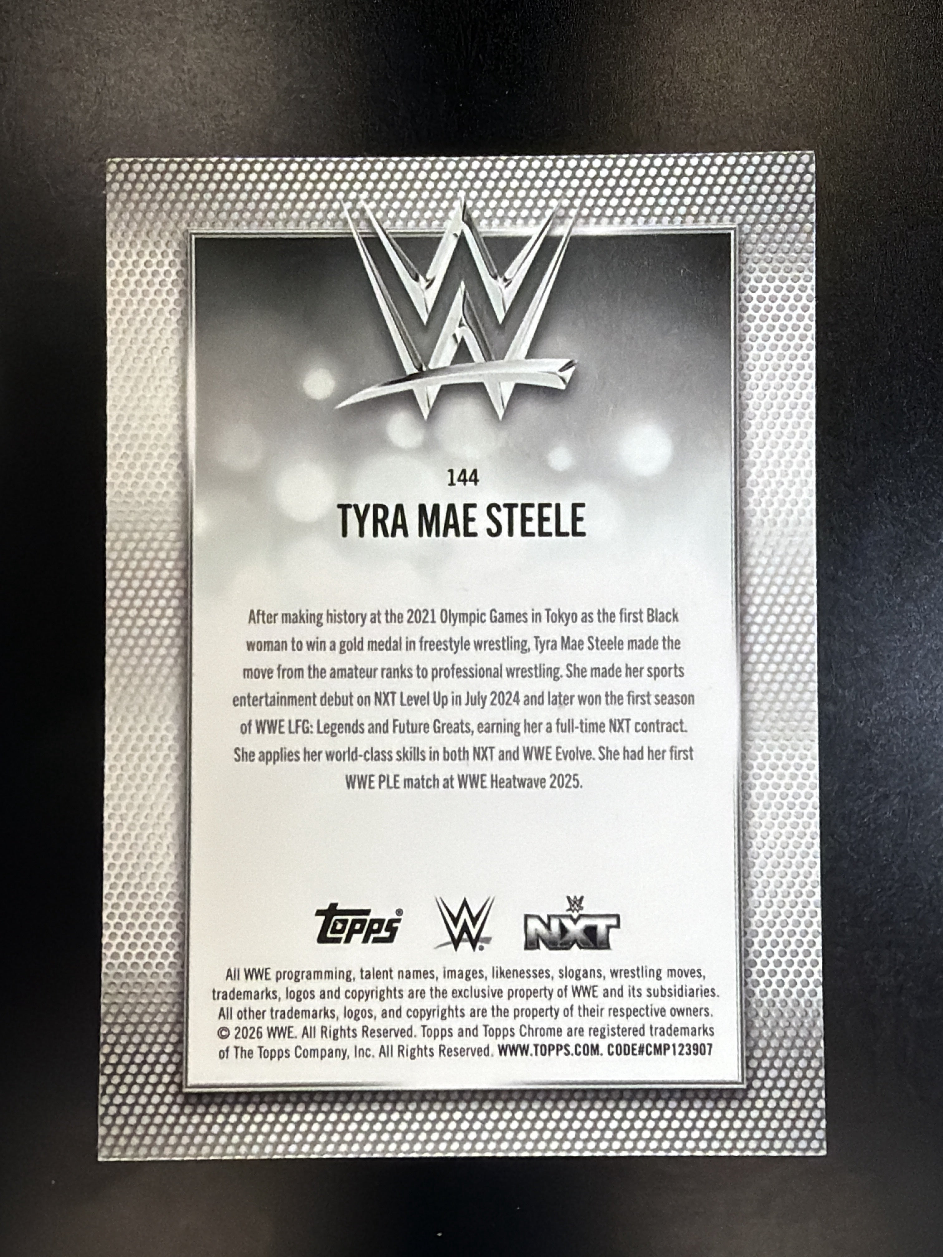 2026 Topps Chrome WWE #144 Tyra Mae Steele Sonar Refractor