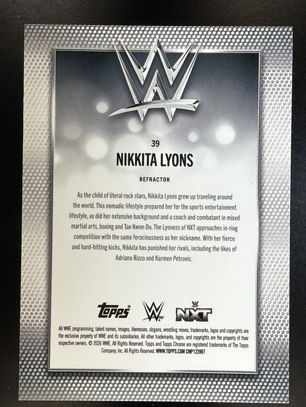 2026 Topps Chrome WWE #39 Nikkita Lyons Refractor