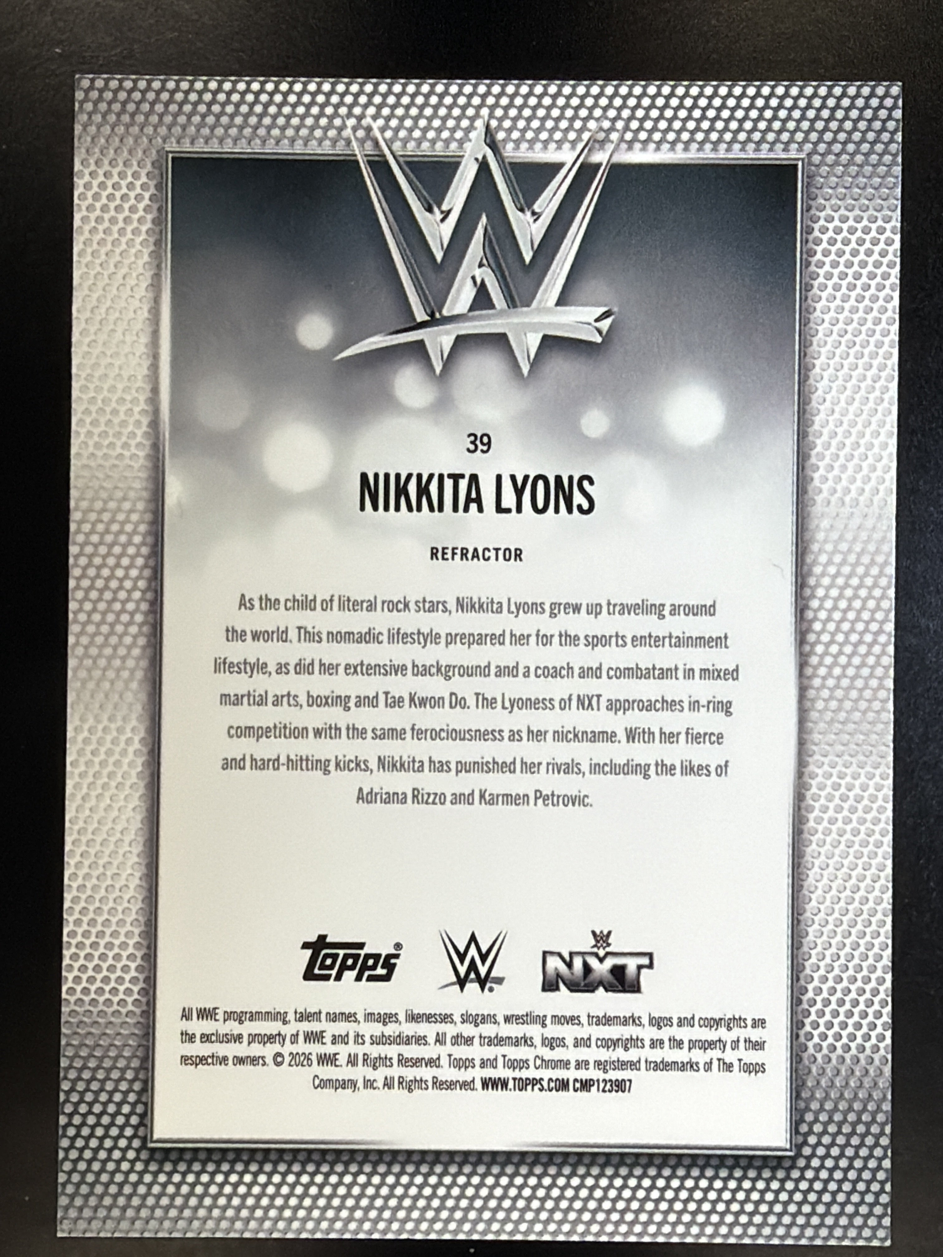 2026 Topps Chrome WWE #39 Nikkita Lyons Refractor