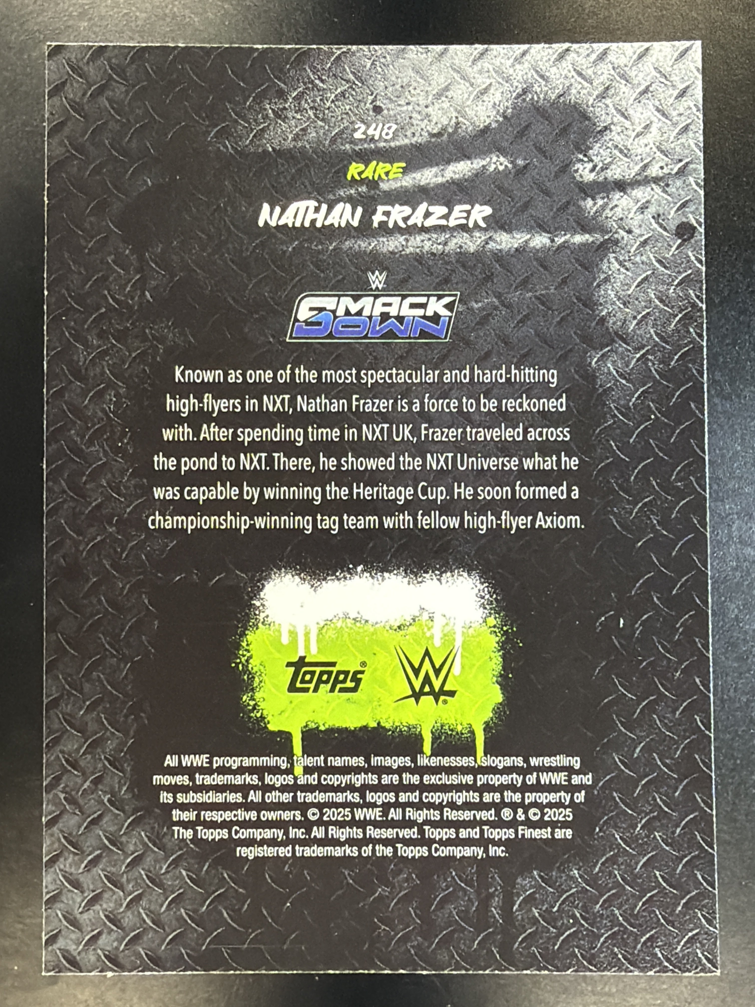 2025 Topps Finest WWE #248 Nathan Frazer Checkerboard Rare