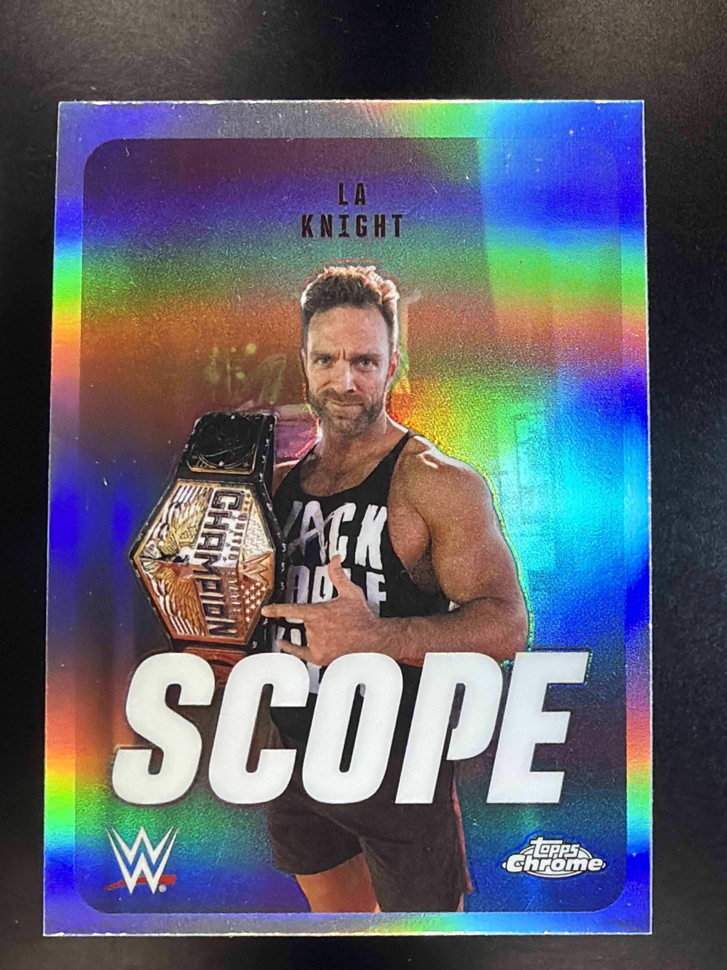 2026 Topps Chrome WWE #SCO-6 LA Knight Scope Refractor
