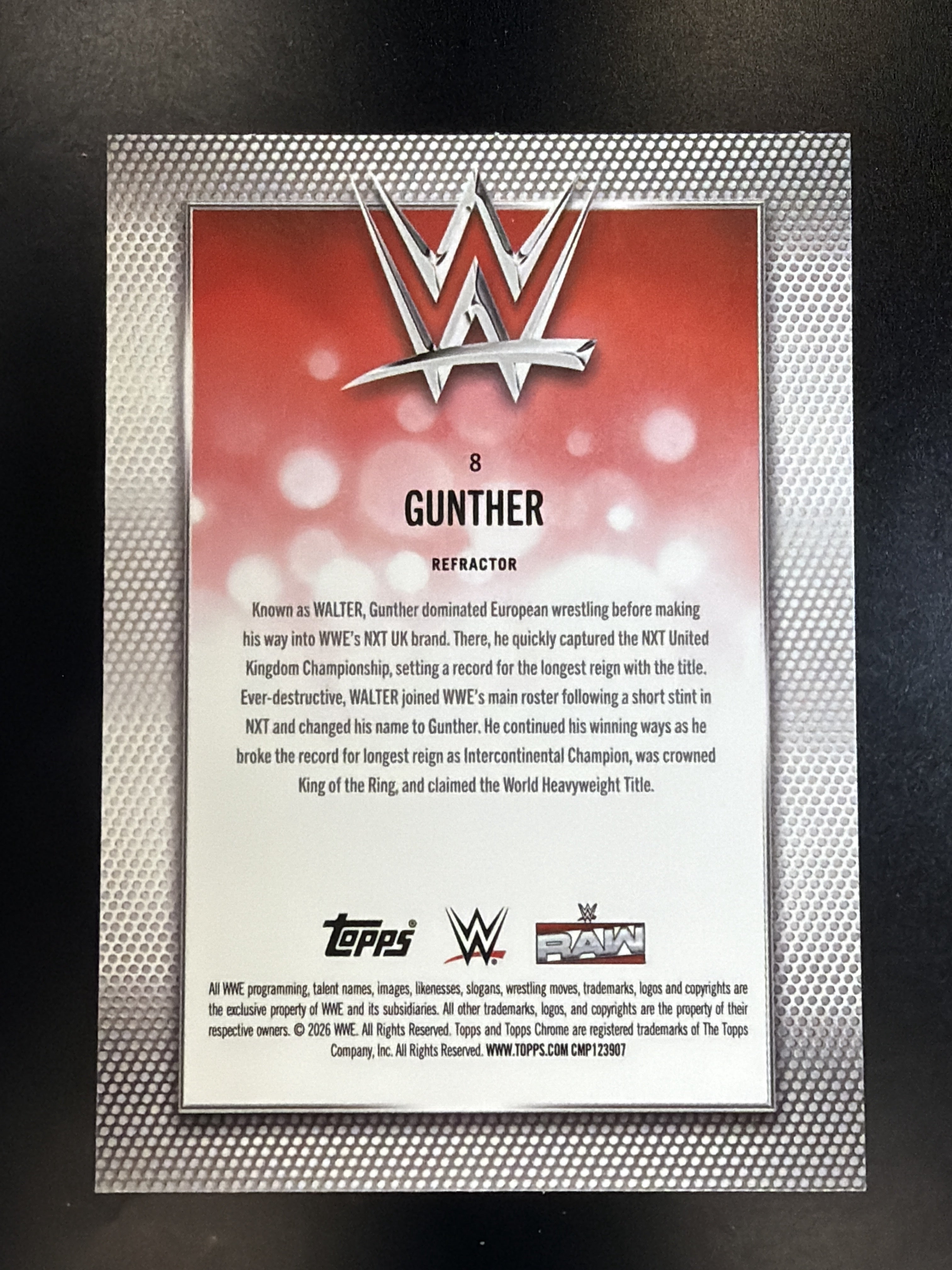 2026 Topps Chrome WWE #8 Gunther Refractor