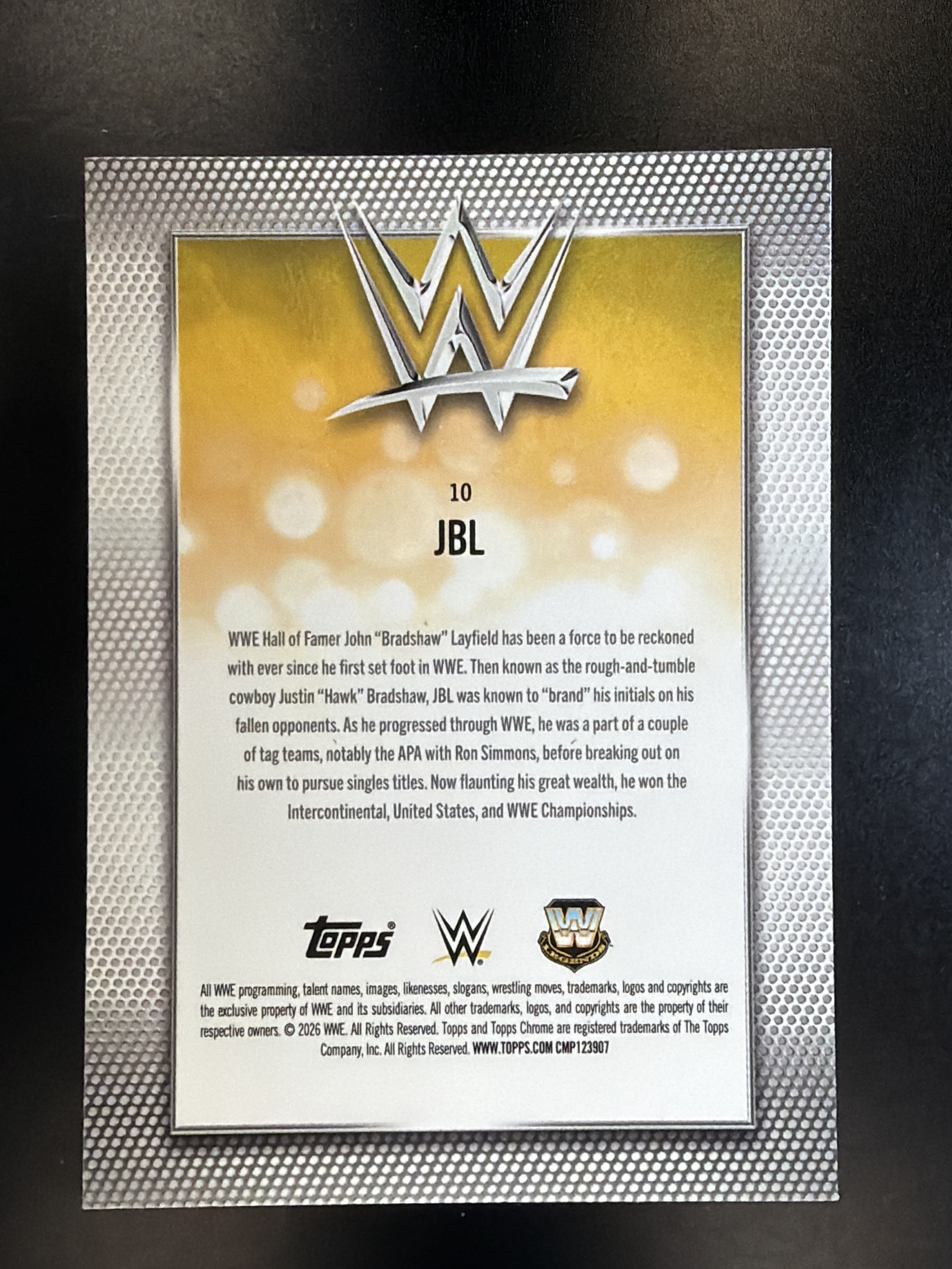 2026 Topps Chrome WWE #10 JBL Sonar Refractor