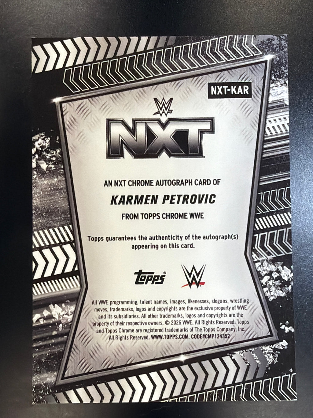 2026 Topps Chrome WWE #NXT-KAR Karmen Petrovic NXT Autographs