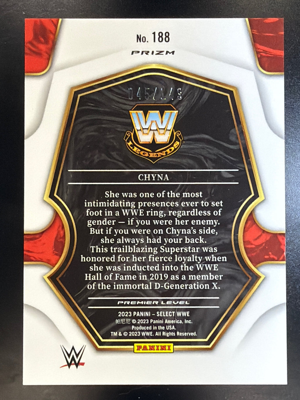2023 Panini Select WWE #188 Chyna Maroon Prizms #/149