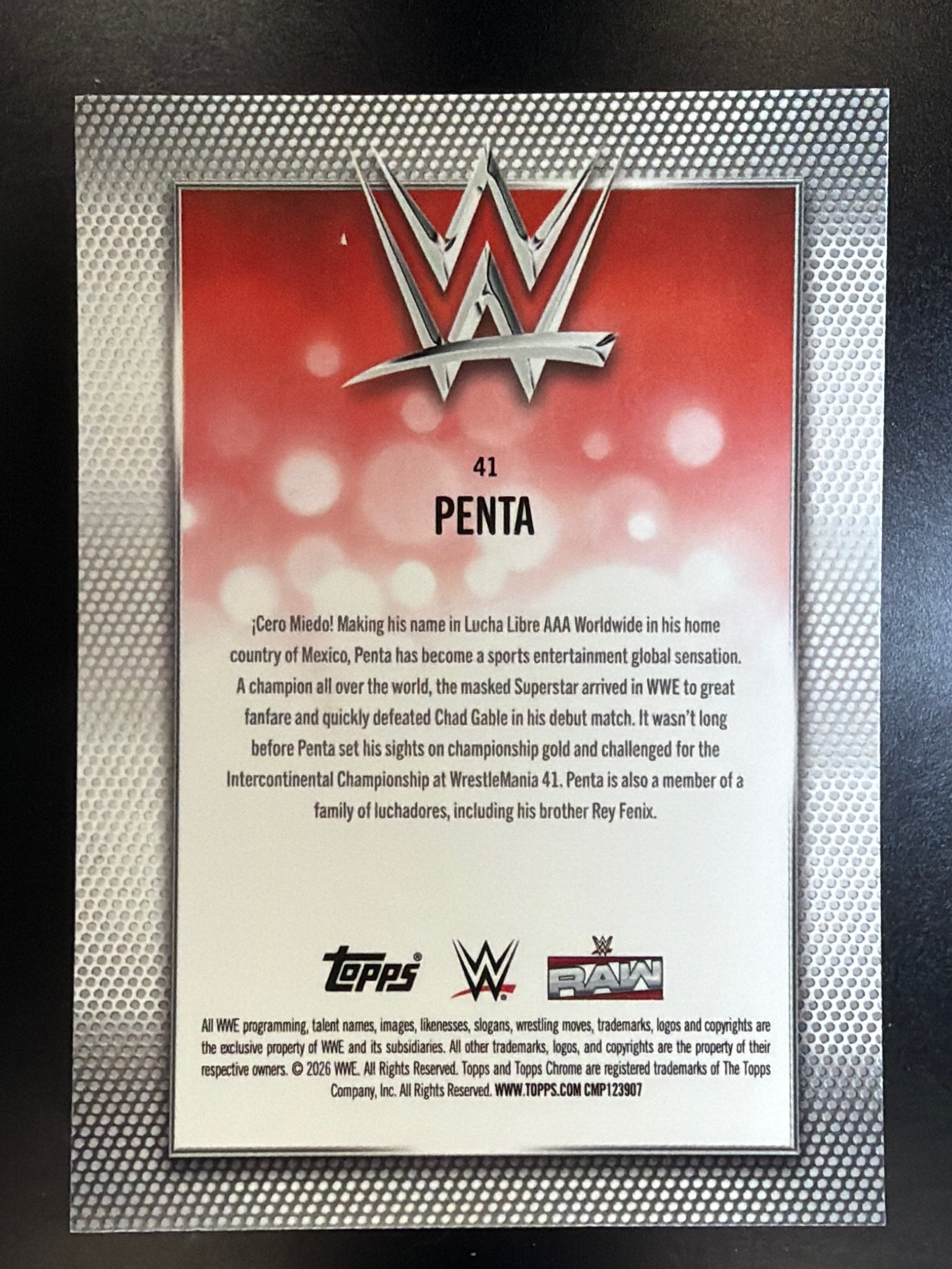 2026 Topps Chrome WWE #41 Penta Prism Refractor