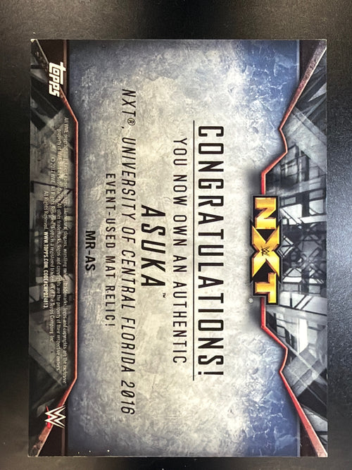 2017 Topps WWE Women's Division #MR-AS Asuka Mat Relics Silver #/50