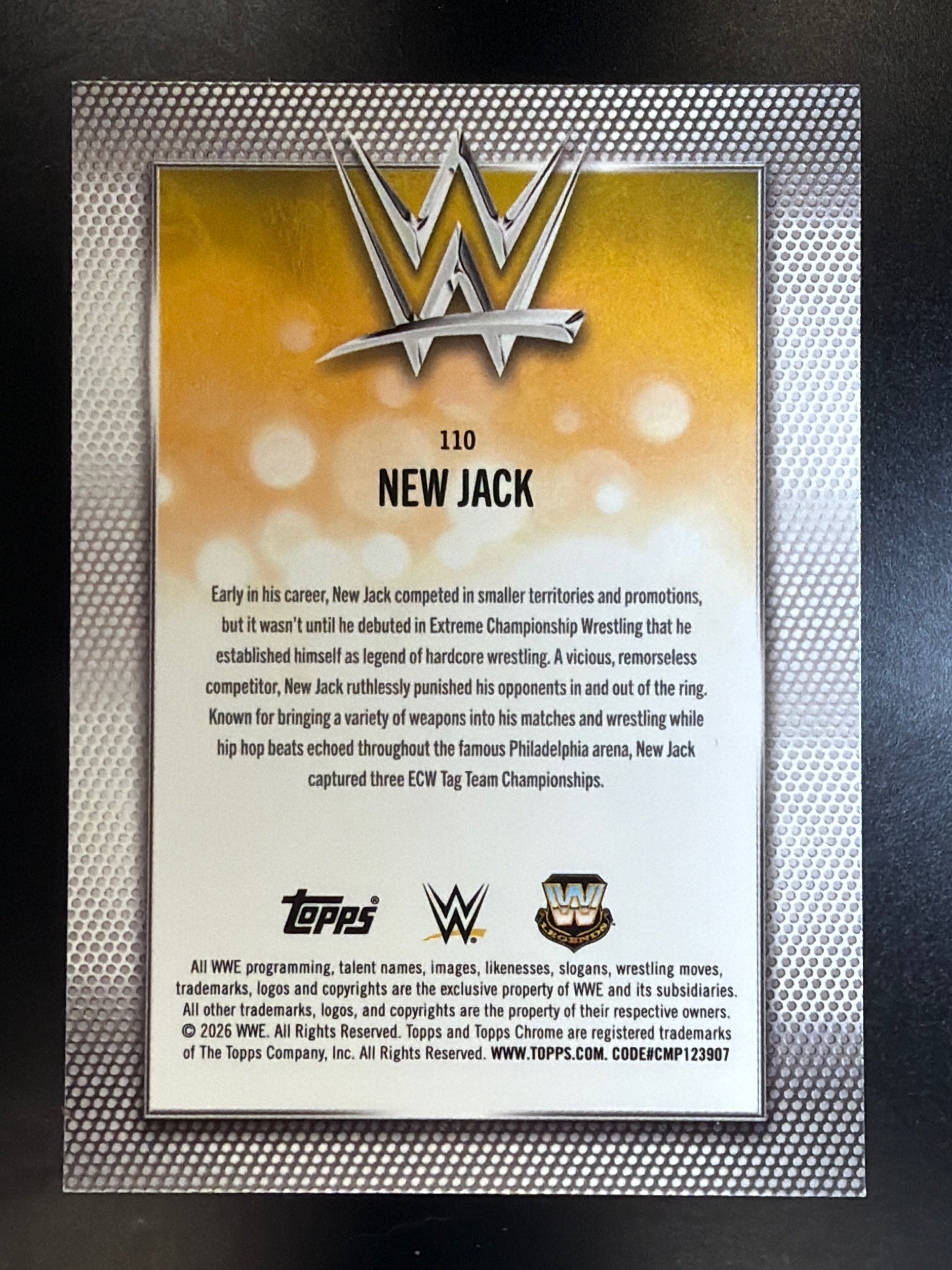 2026 Topps Chrome WWE #110 New Jack Magenta Refractor #/399