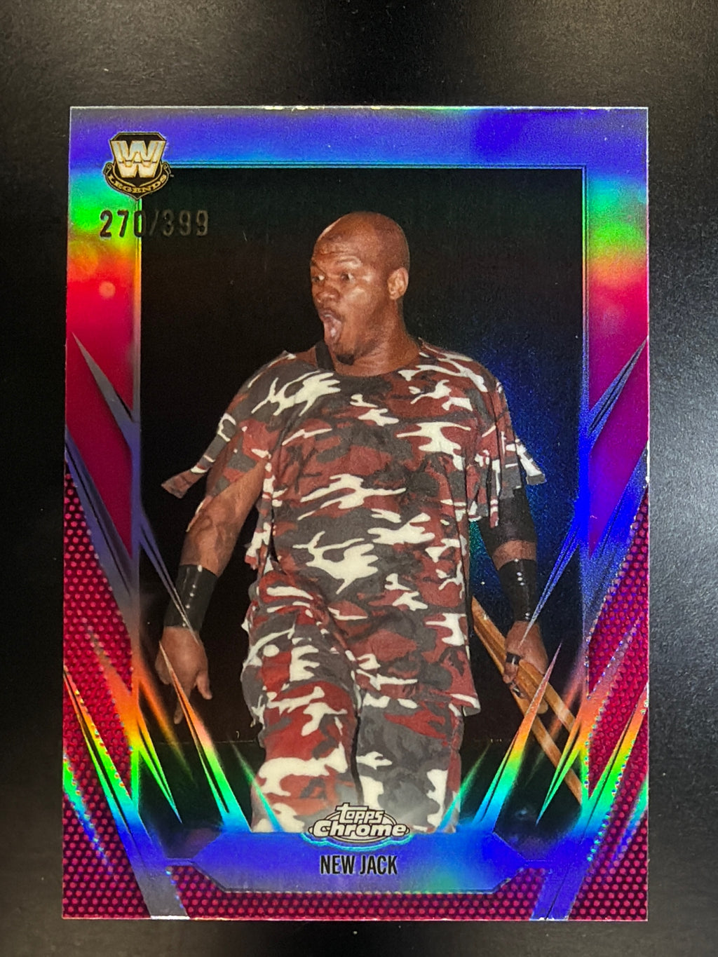 2026 Topps Chrome WWE #110 New Jack Magenta Refractor #/399