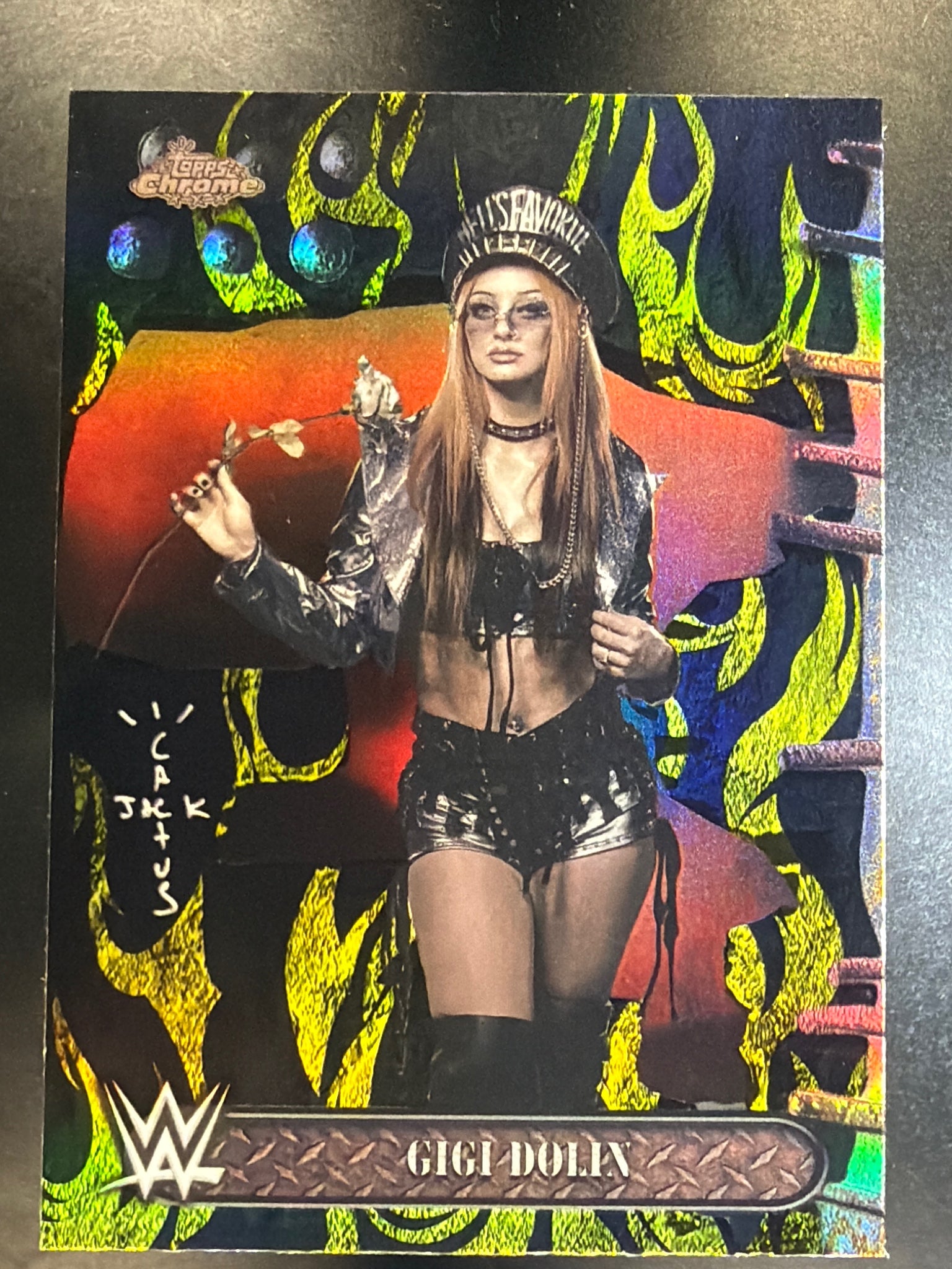 2025 Topps Chrome WWE x Cactus Jack #81 Gigi Dolin Black & Yellow