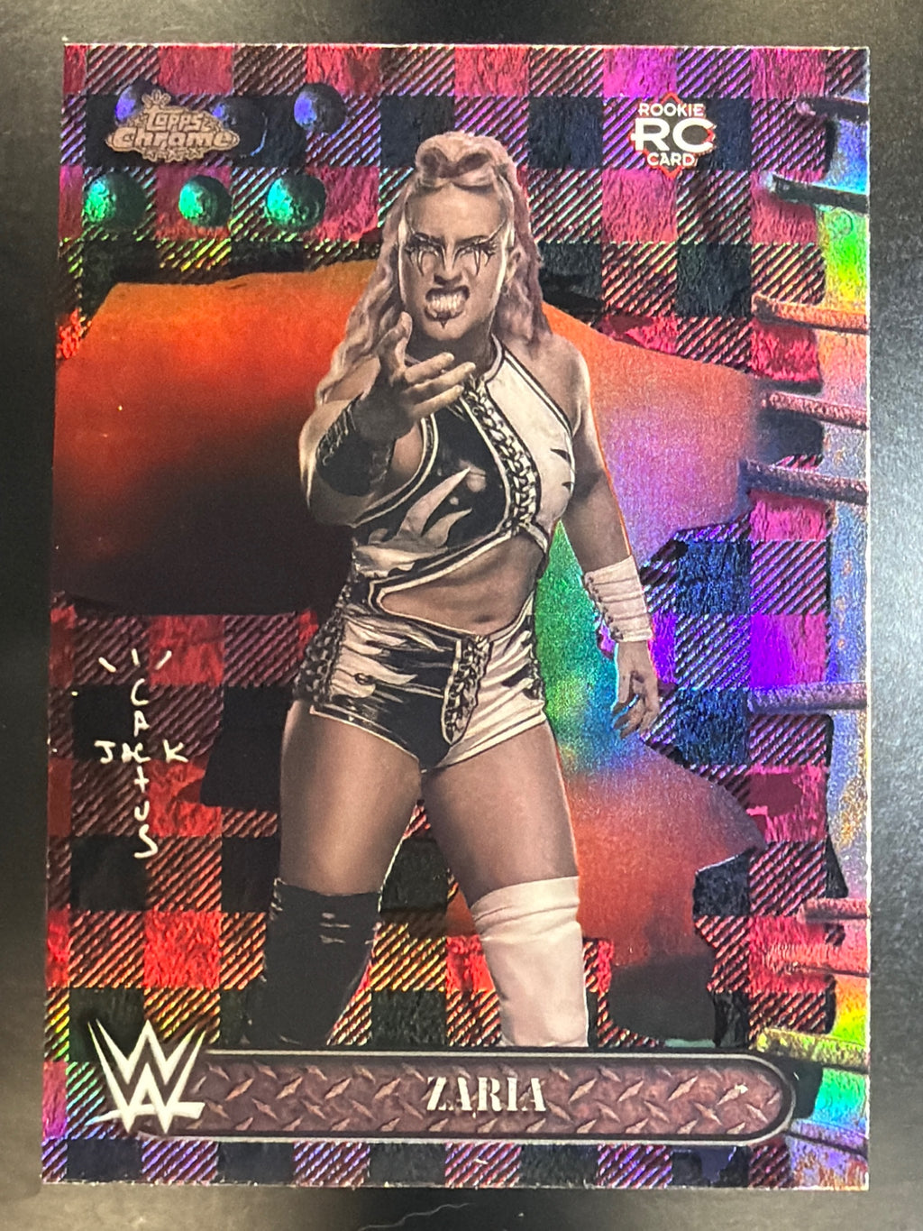 2025 Topps Chrome WWE x Cactus Jack #95 Zaria Red And Black