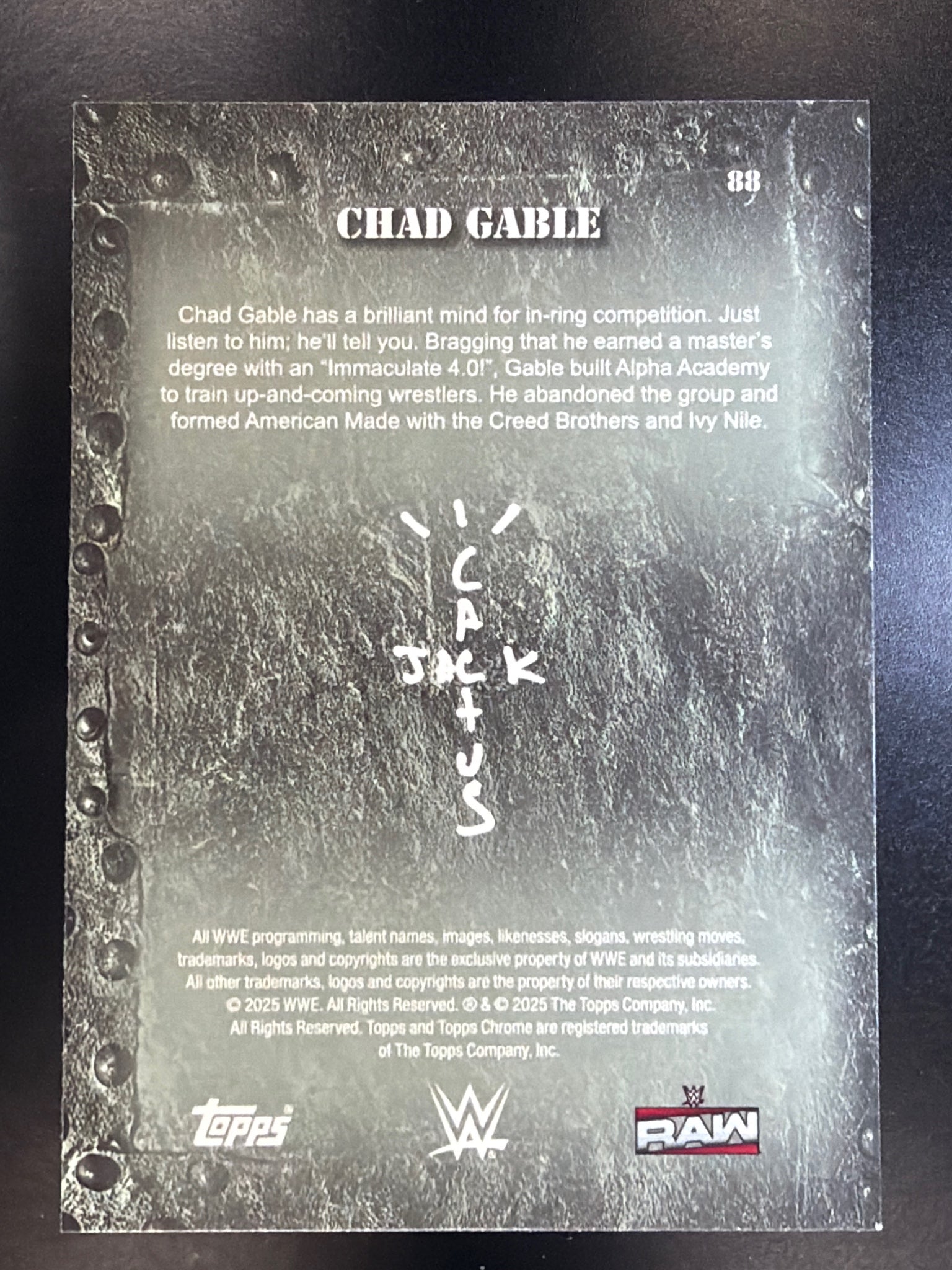2025 Topps Chrome WWE x Cactus Jack #88 Chad Gable White