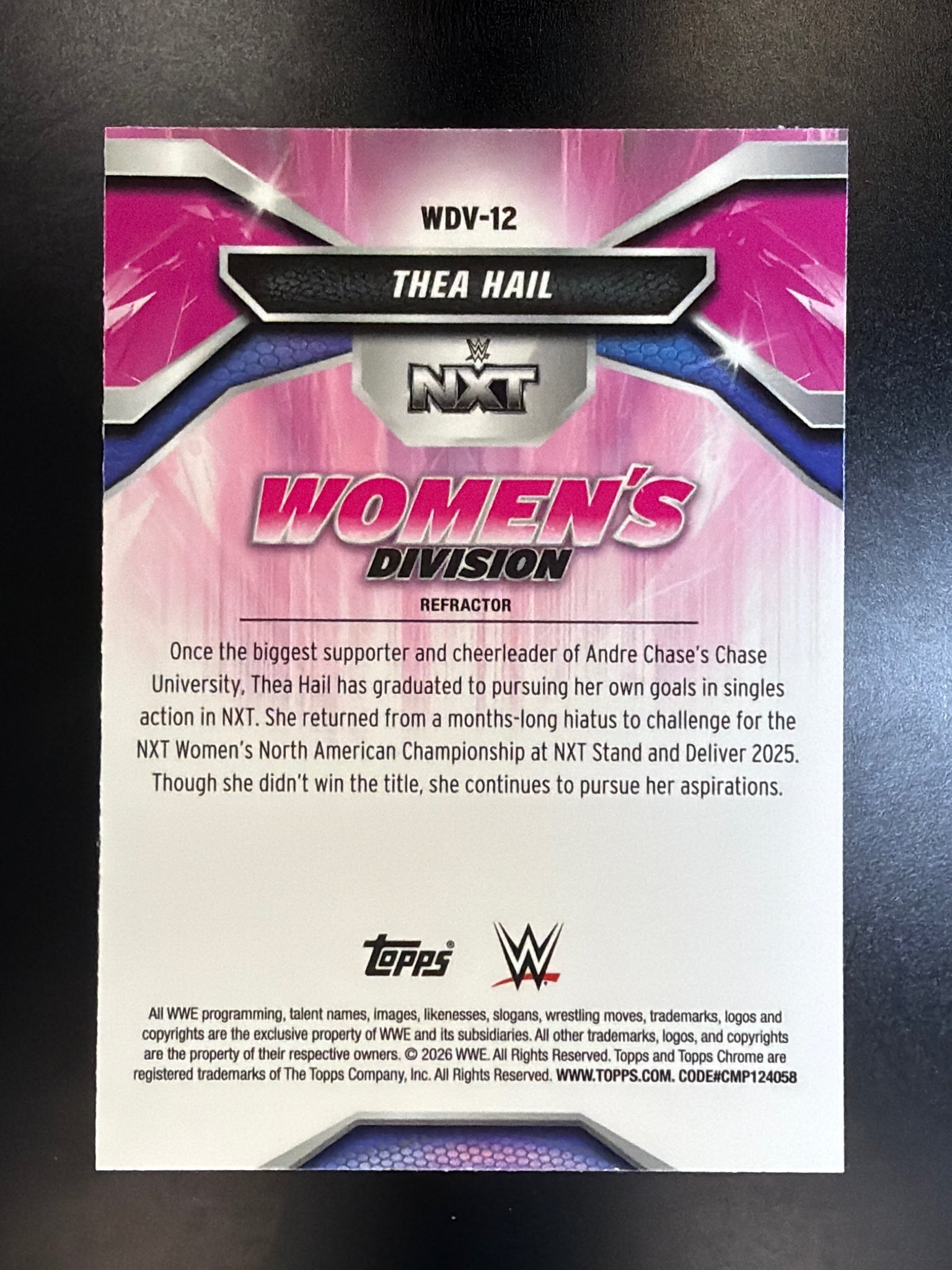 2026 Topps Chrome WWE #WDV-12 Thea Hail Women's Division Refractor