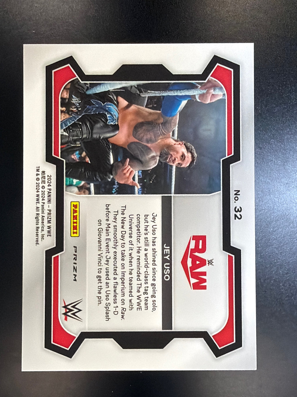 2024 Panini Prizm WWE #32 Jey Uso Purple Prizms #/149