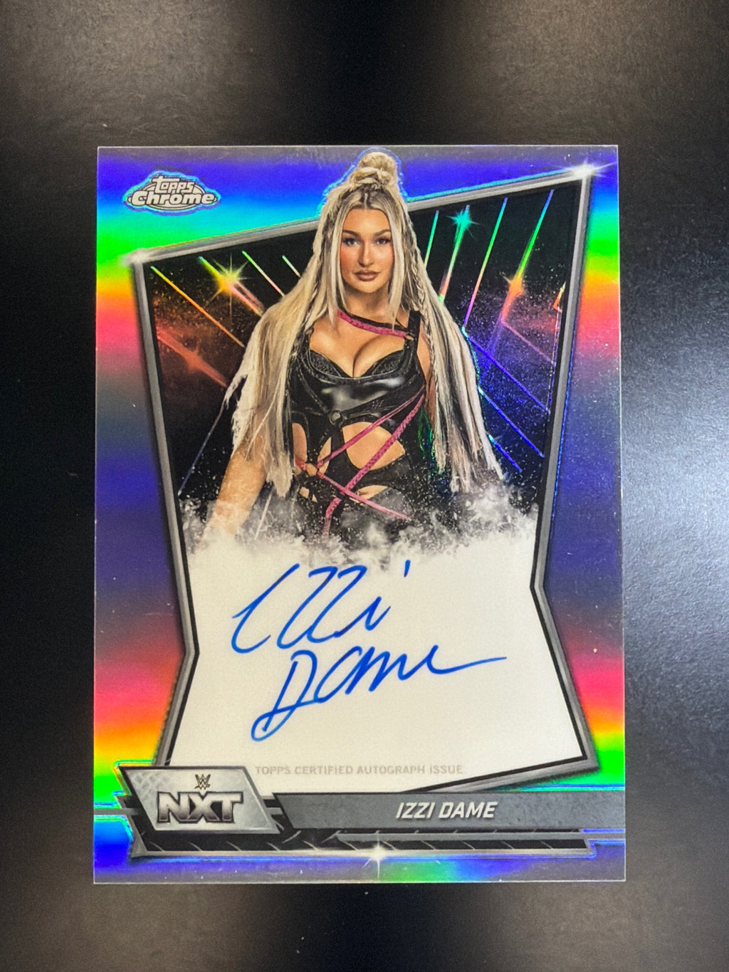 2026 Topps Chrome WWE #NXT-IZZ Izzi Dame NXT Autographs Refractor