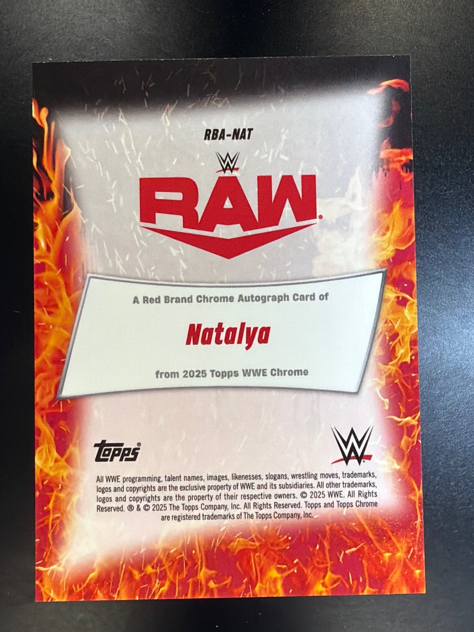 2025 Topps Chrome WWE #RBA-NAT Natalya Red Brand Autographs