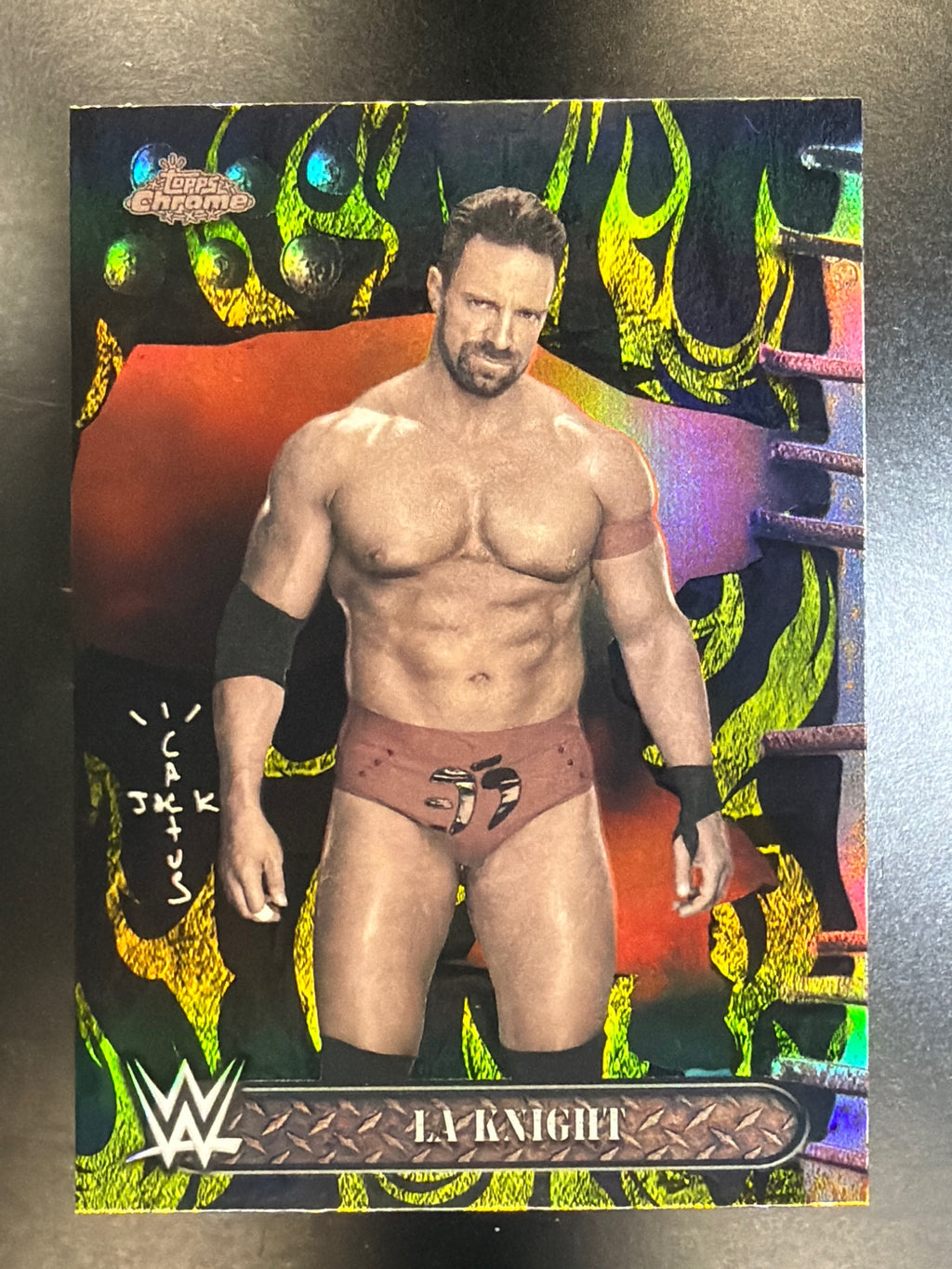 2025 Topps Chrome WWE x Cactus Jack #12 LA Knight Black & Yellow