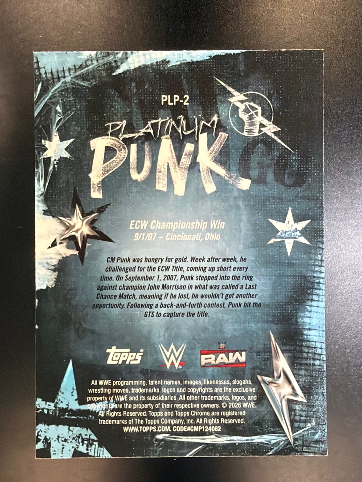 2026 Topps Chrome WWE #PLP-2 CM Punk Platinum Punk
