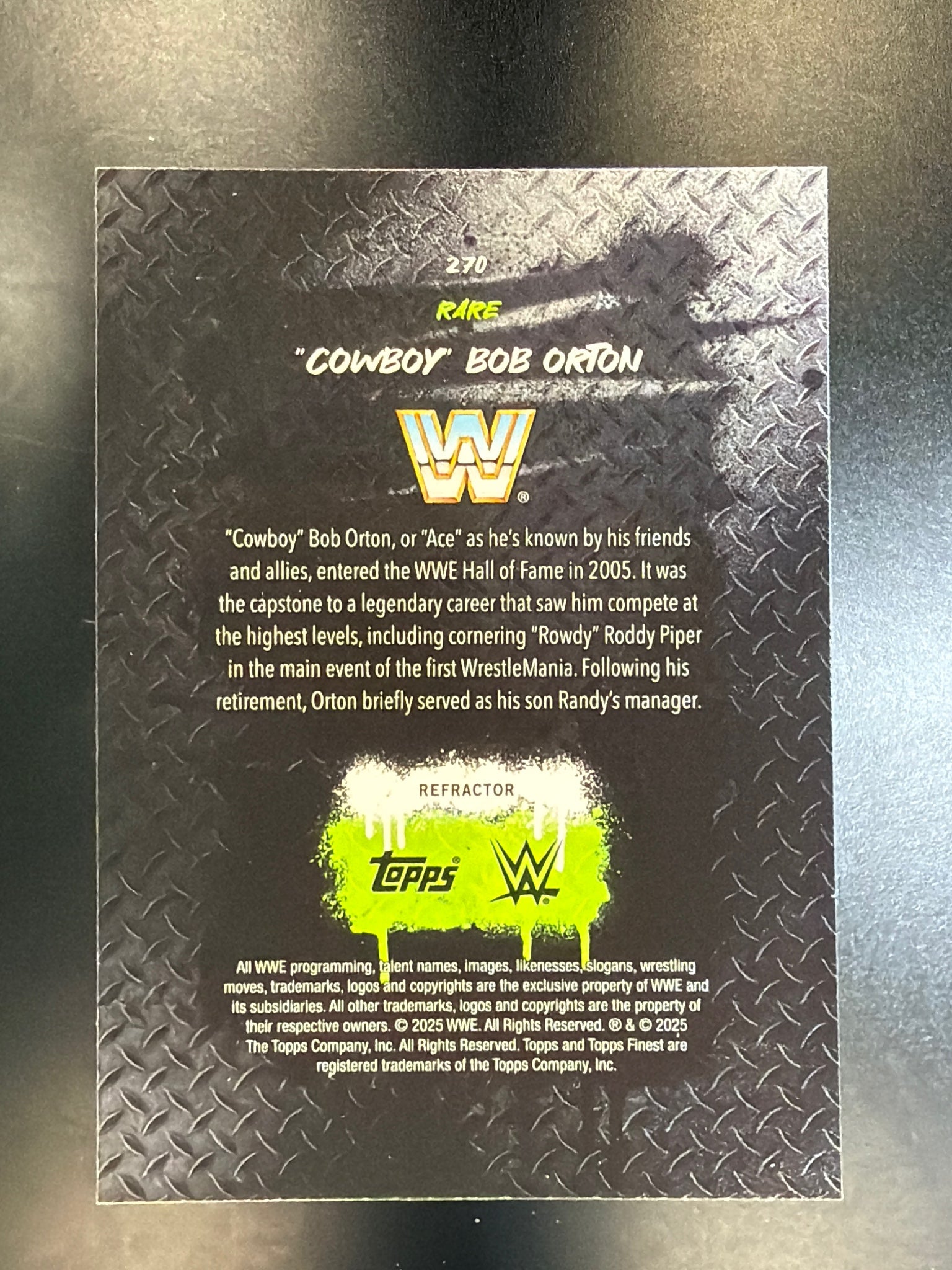 2025 Topps Finest WWE #270 "Cowboy" Bob Orton Refractor