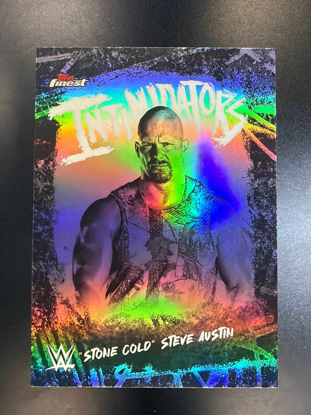 2025 Topps Finest WWE #INT-SC "Stone Cold" Steve Austin Intimidators Refractor