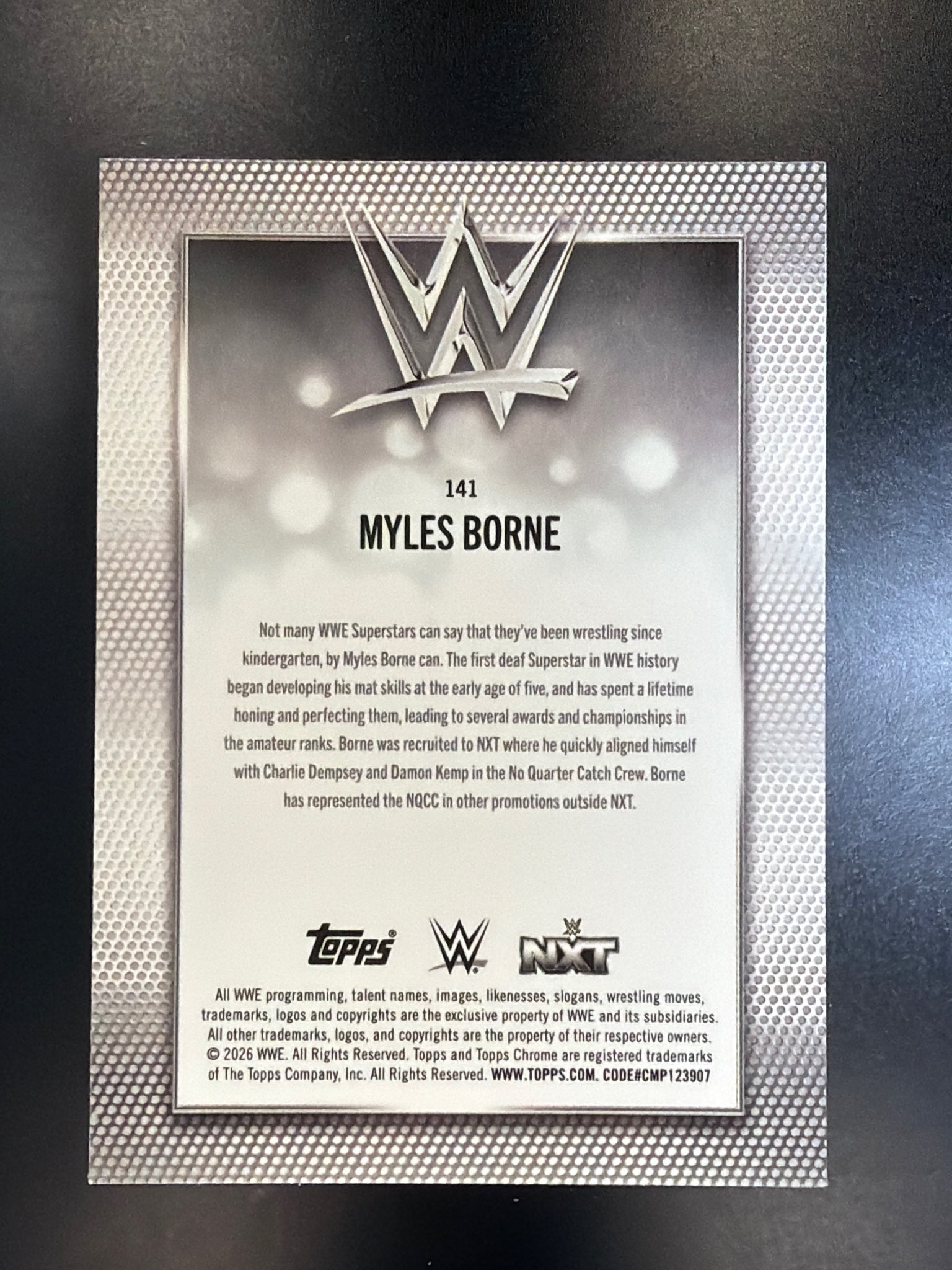 2026 Topps Chrome WWE #141 Myles Borne Yellow Refractor