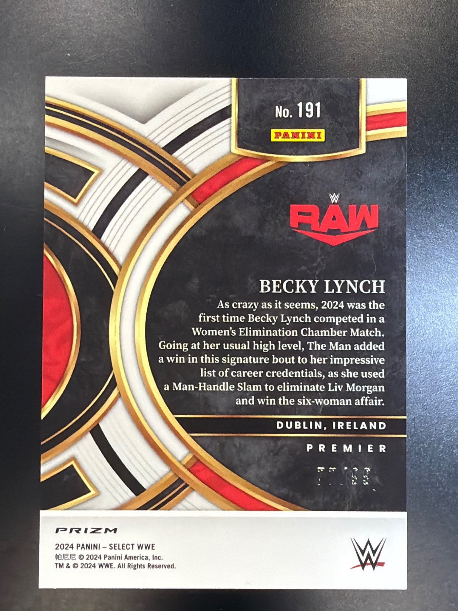 2024 Panini Select WWE #191 Becky Lynch Purple Prizms #/99